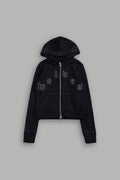Stud Lobo Iris Zip Up Hoodie In Black