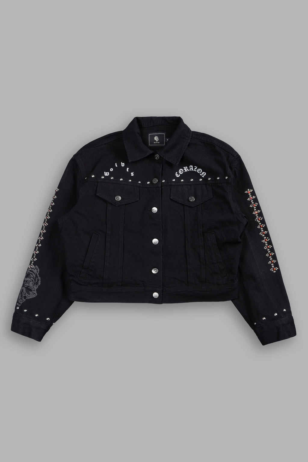 Wolves Pyramid She American Denim Jacket In Black