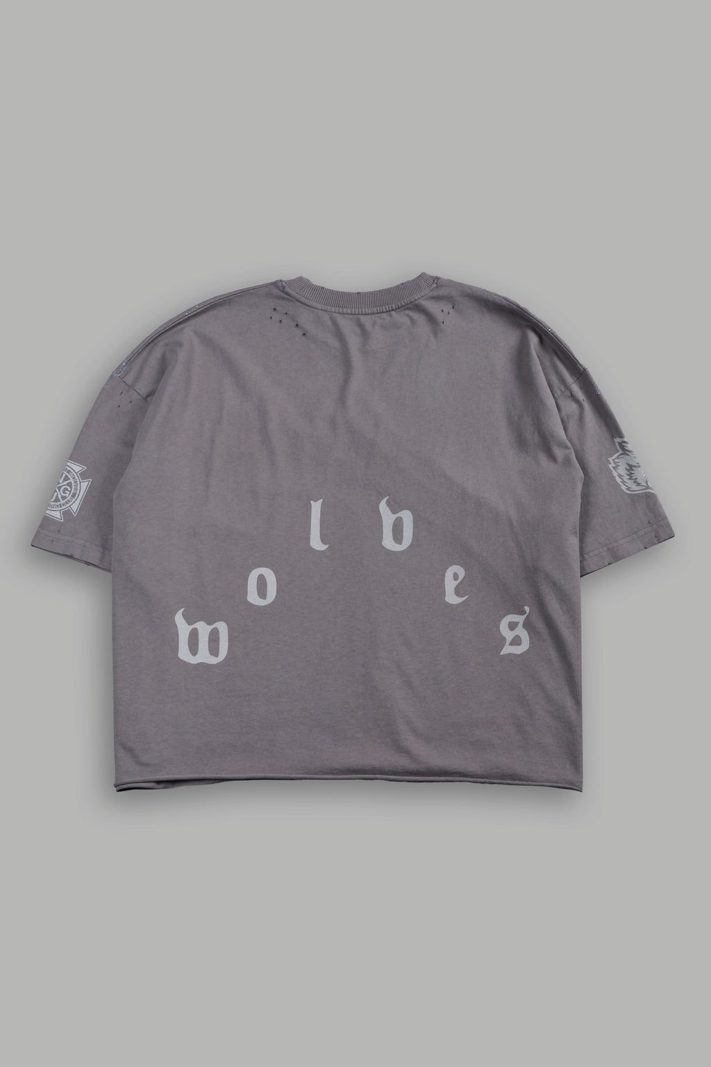 Sub-Zero Distressed Grunge Box Cut Tee V2 in Slate Gray — imagem 3