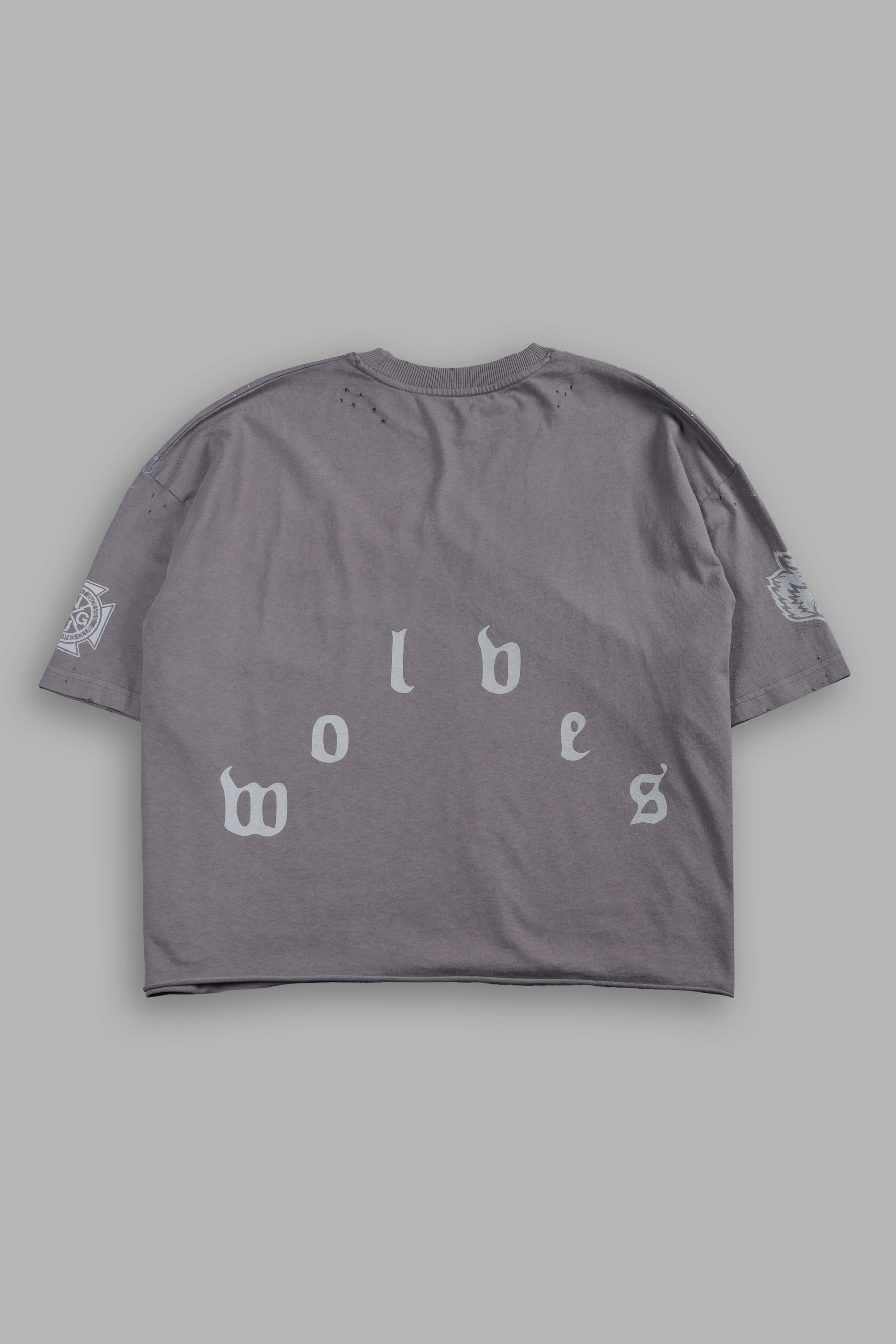Sub-Zero Distressed Grunge Box Cut Tee V2 in Slate Gray — imagem 3