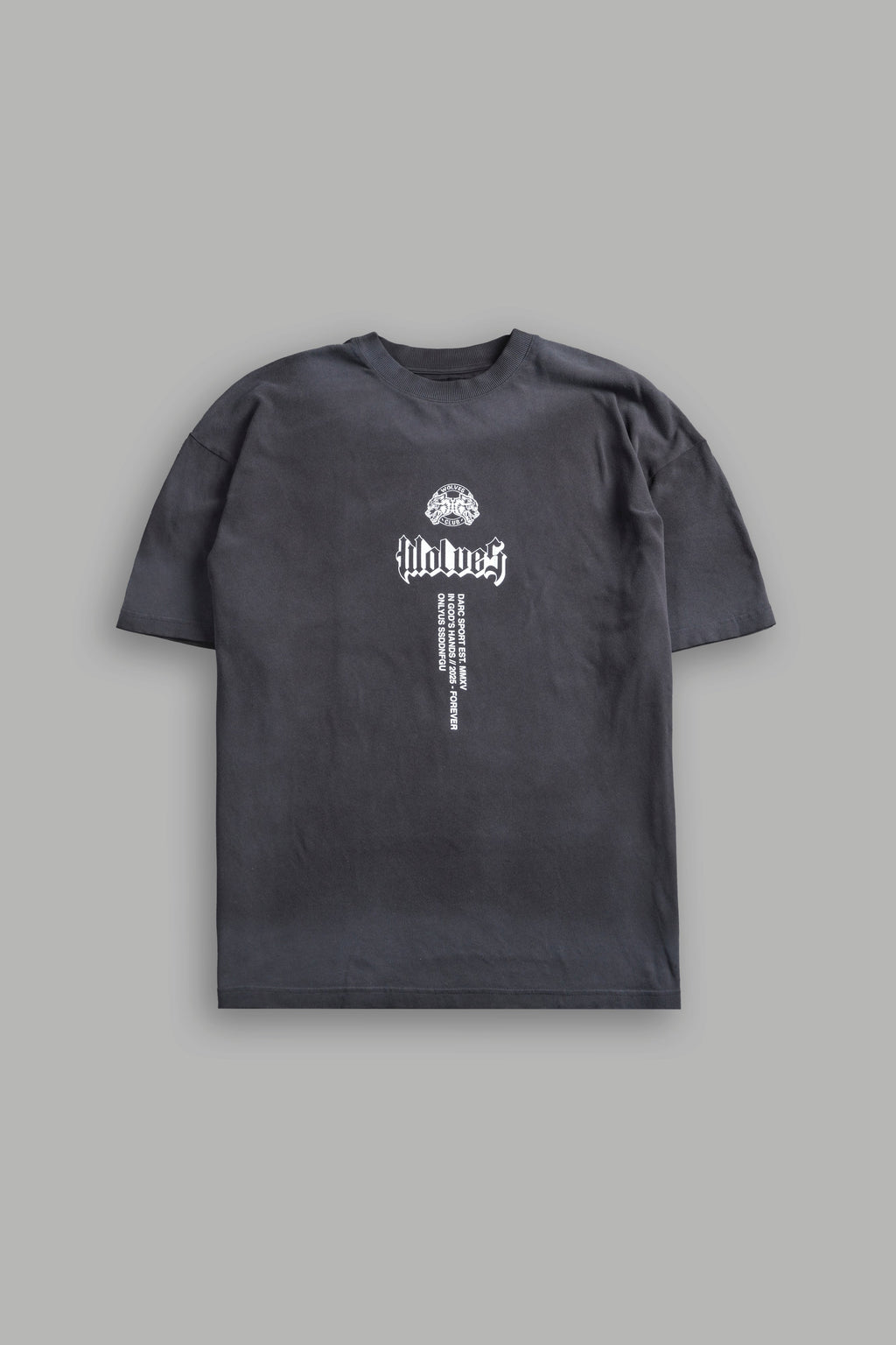 In God's Hands "Premium" Oversized Tee in Wolf Gray Drift Wash — imagem 3