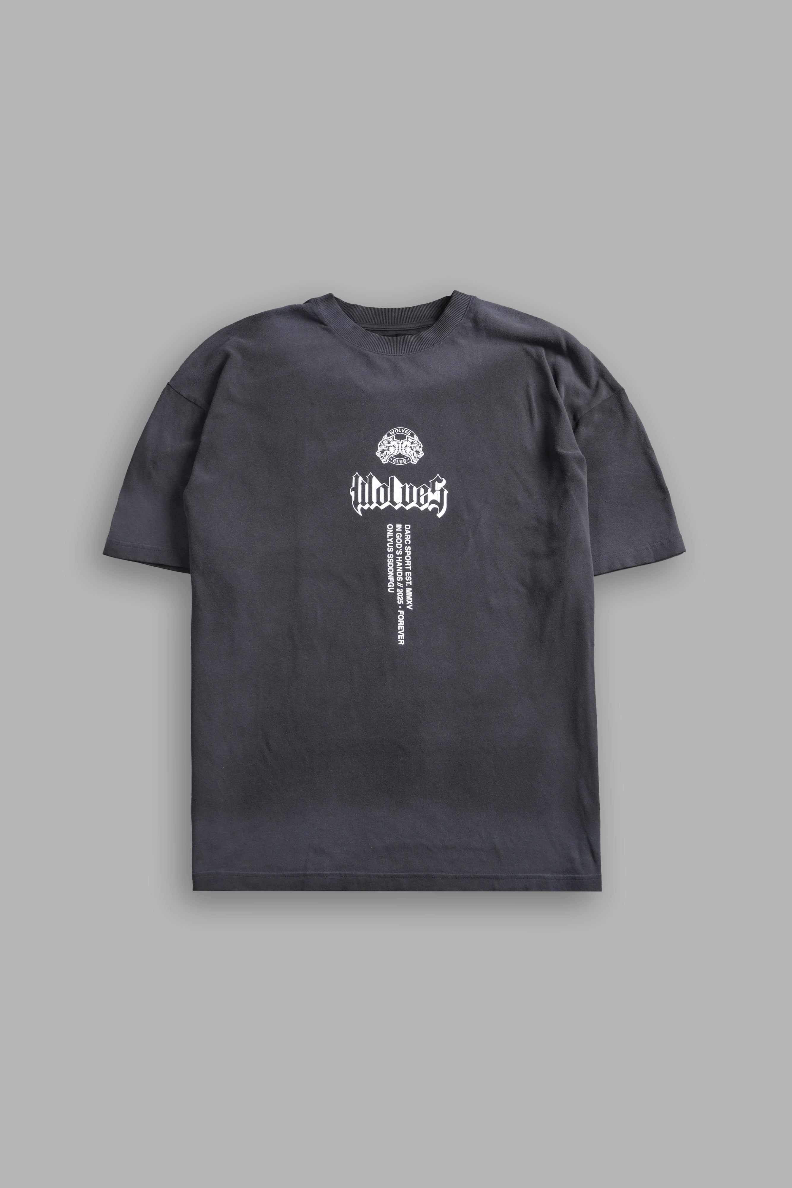In God's Hands "Premium" Oversized Tee in Wolf Gray Drift Wash — imagem 3