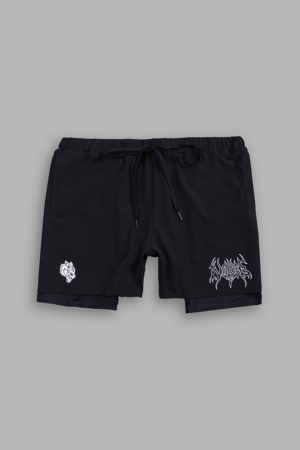 Wolf Hesh Compression Shorts in Black