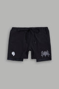 Wolf Hesh Compression Shorts in Black