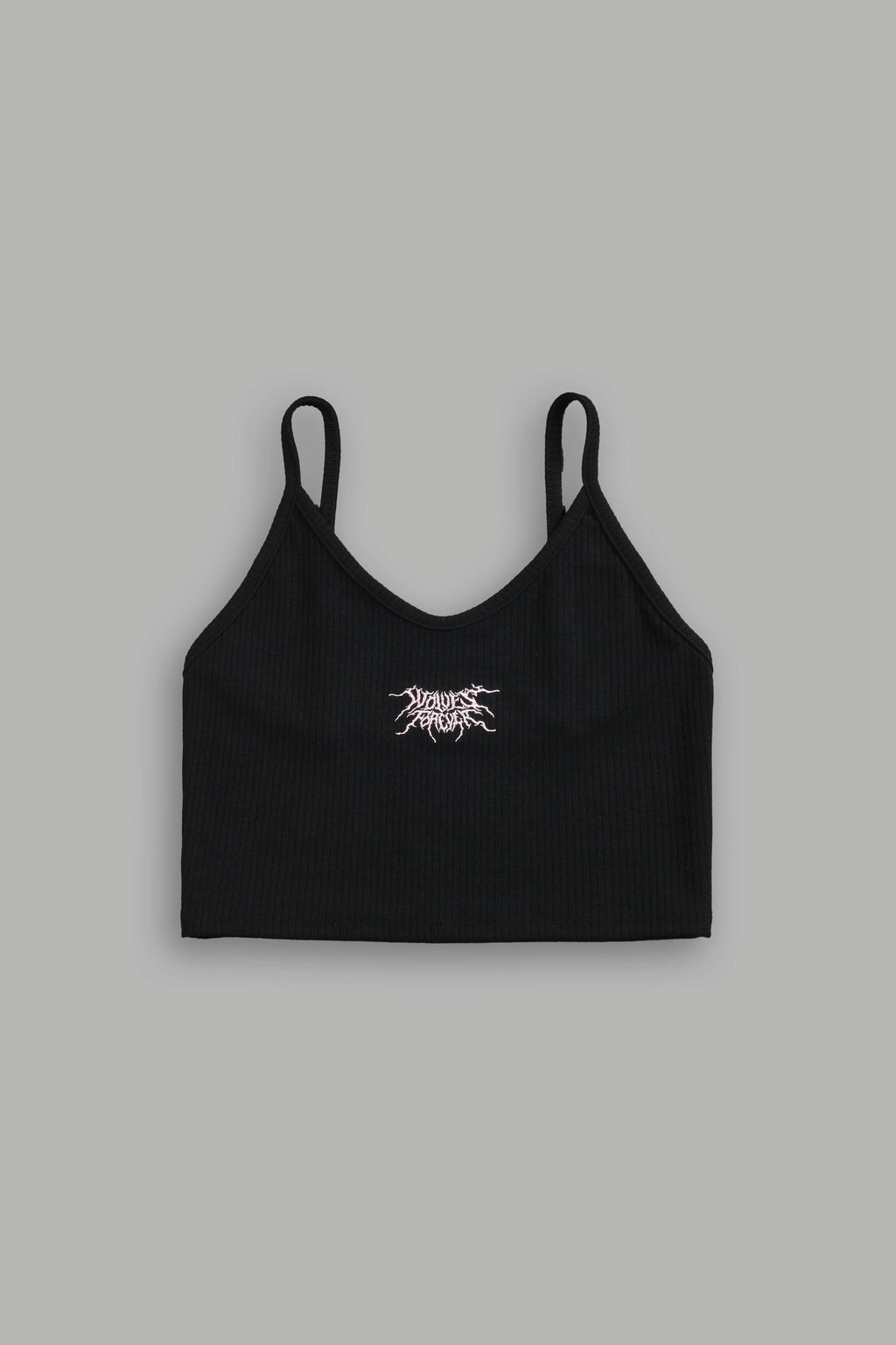 Forged From Iron Spaghetti Crop Tank in Black — imagem 3