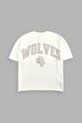 Loyalty Frvr Grunge Mid Length Raw Hem Tee in Cream — imagem 1