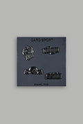 Our Core Epoxy / Enamel Pin 4 Pack In Silver/Black - imagem 1