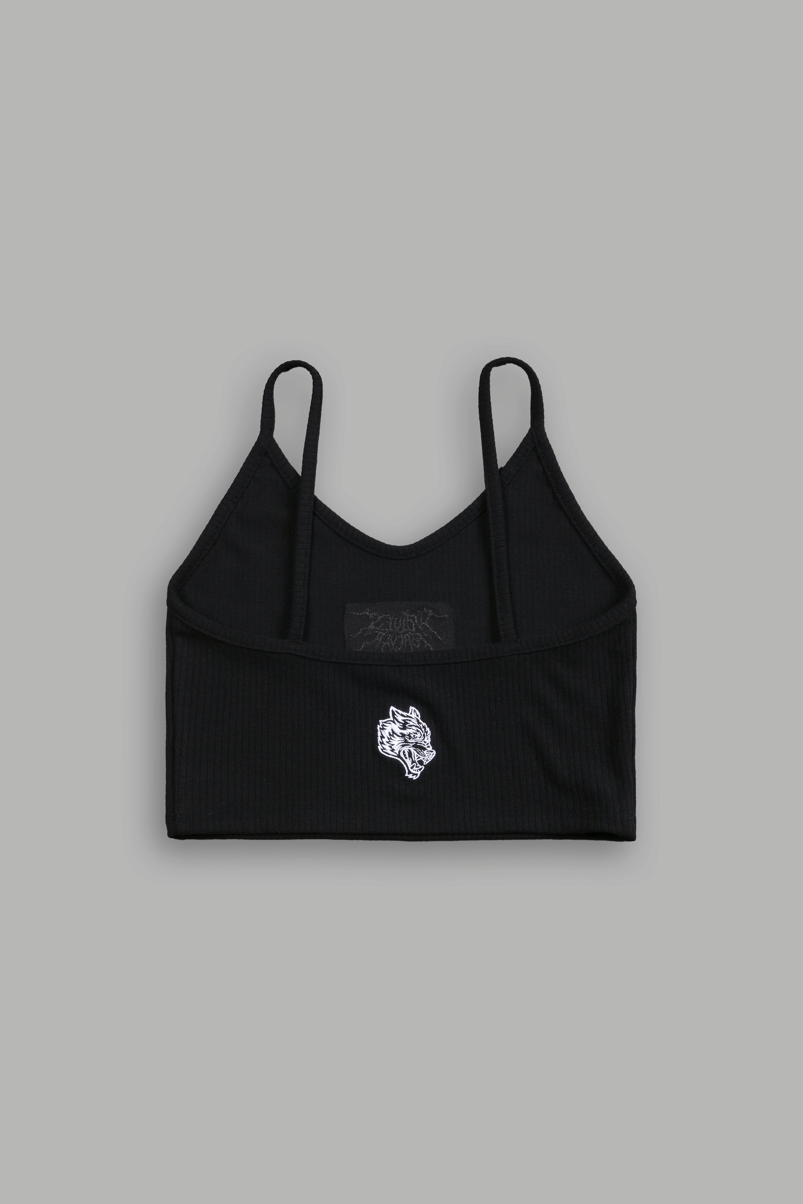 Forged From Iron Spaghetti Crop Tank in Black — imagem 4