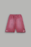 Dual Wolf Capri Sweat Pants In Cherry Red Super Sun Fade