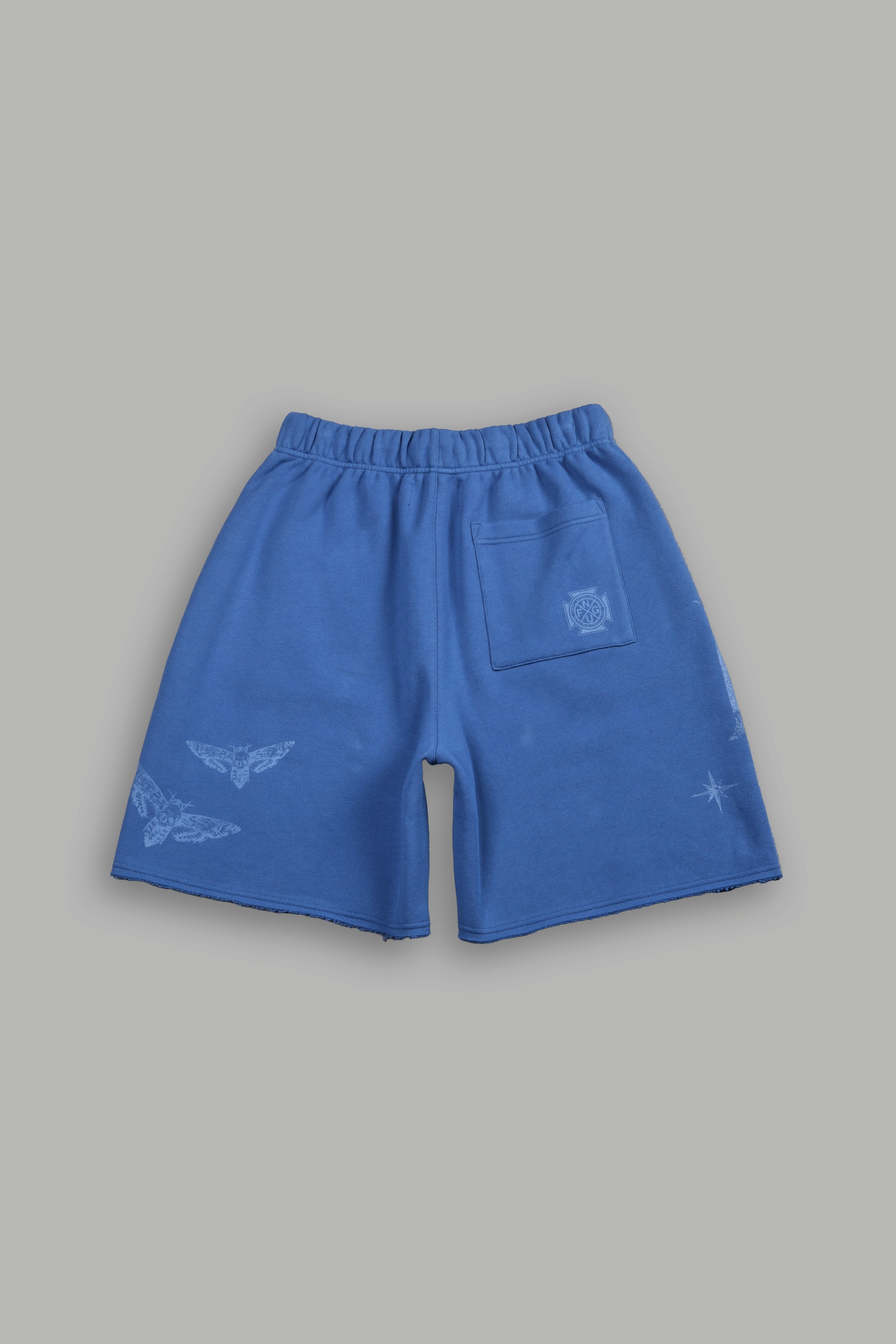 Homage To La Raw Hem Oversized Post Lounge Sweat Shorts in La Blue — imagem 3