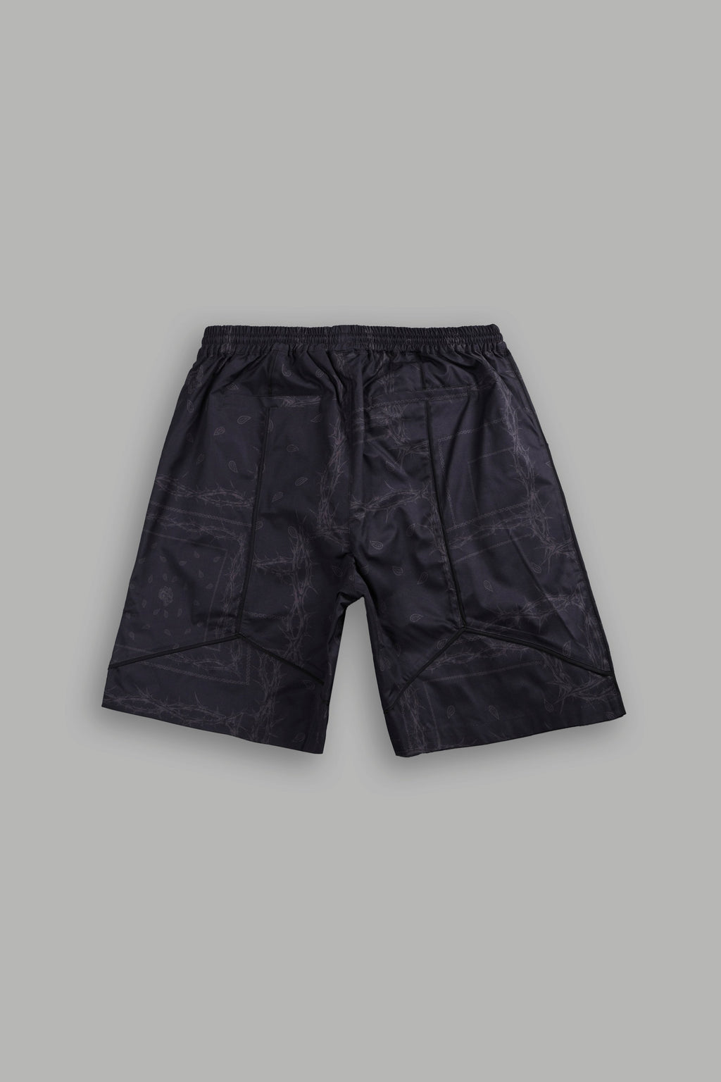 Dual Mens Quinn Track Shorts in Black Thorn Paisley — imagem 3