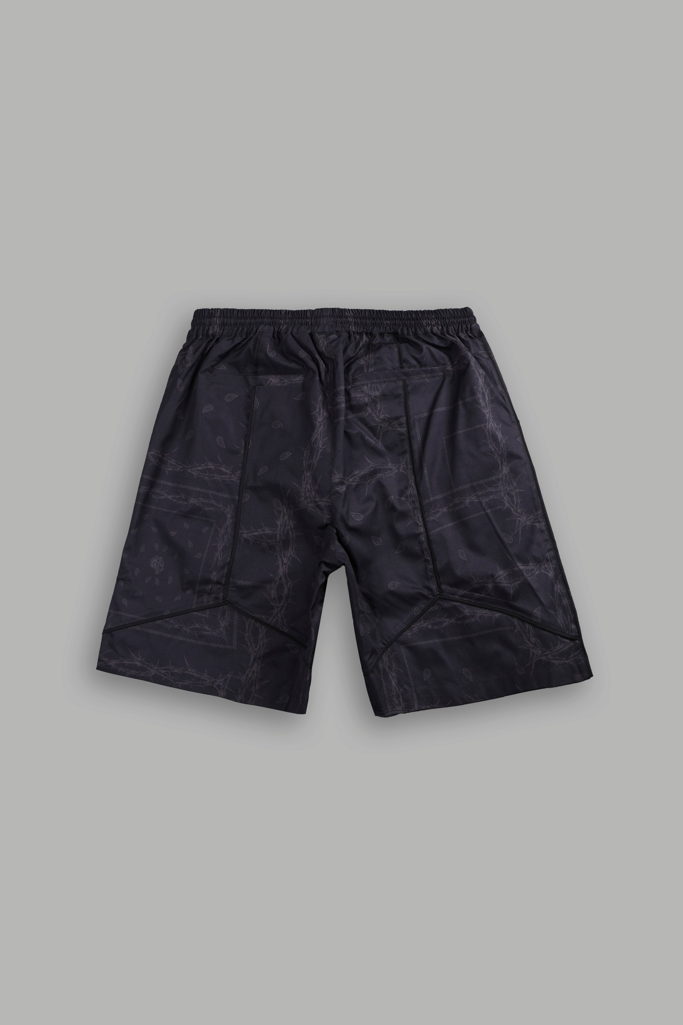Dual Mens Quinn Track Shorts in Black Thorn Paisley — imagem 3