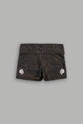 Dual Fold Over Shorts in Darc Brown Leopard