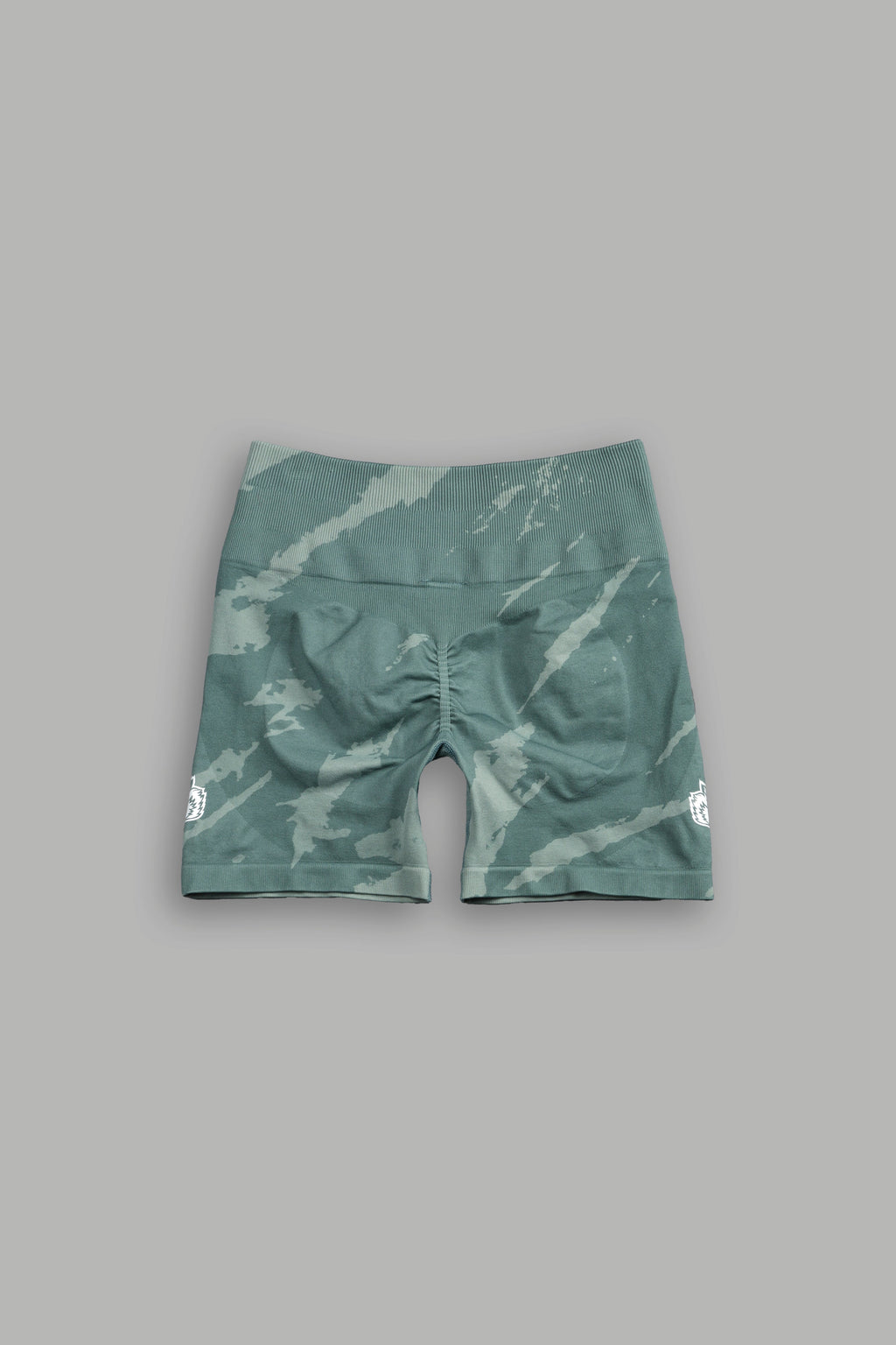 Dual Wolf Everson Seamless "Training" Shorts in Hunter Green Native Camo — imagem 4