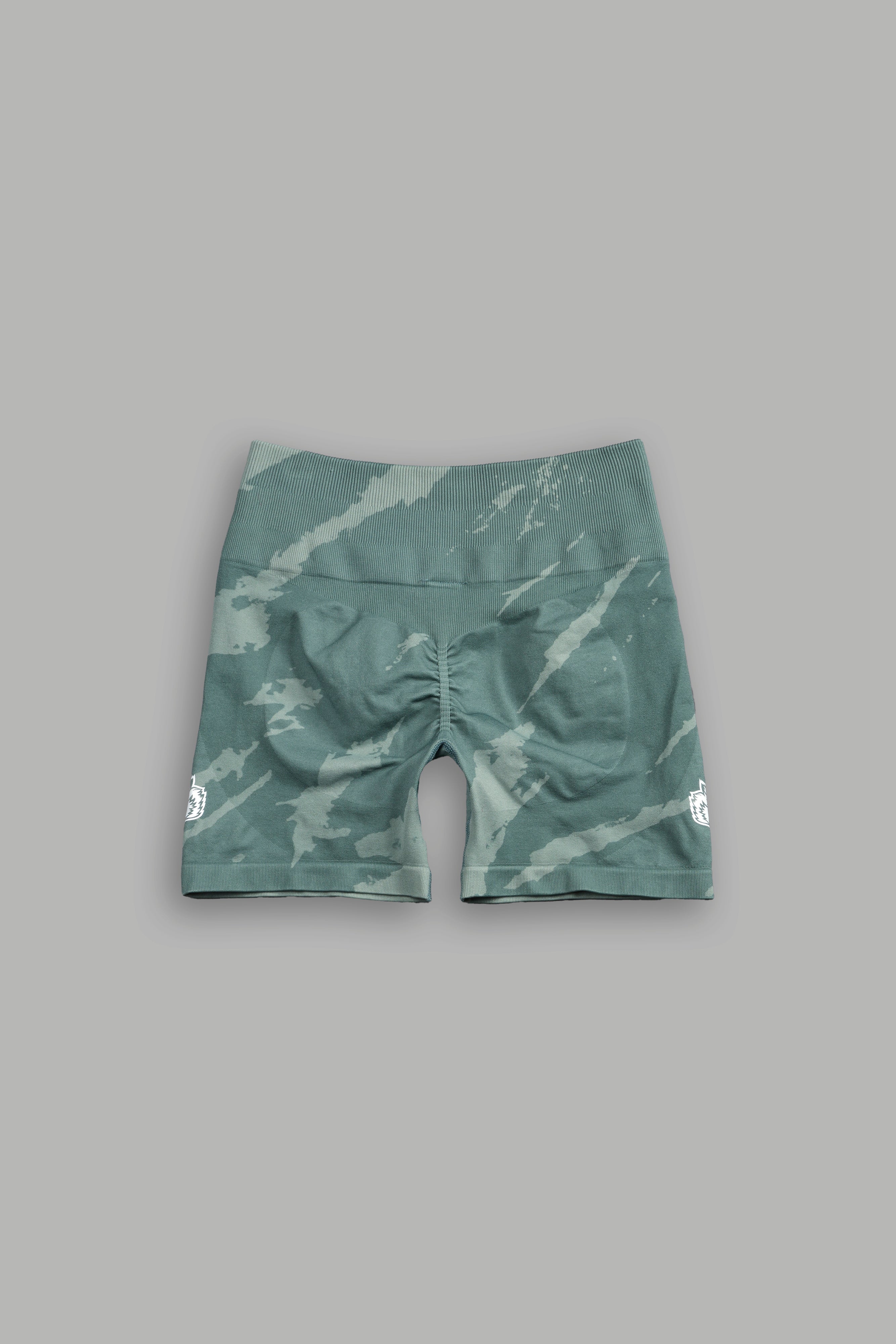Dual Wolf Everson Seamless "Training" Shorts in Hunter Green Native Camo — imagem 4