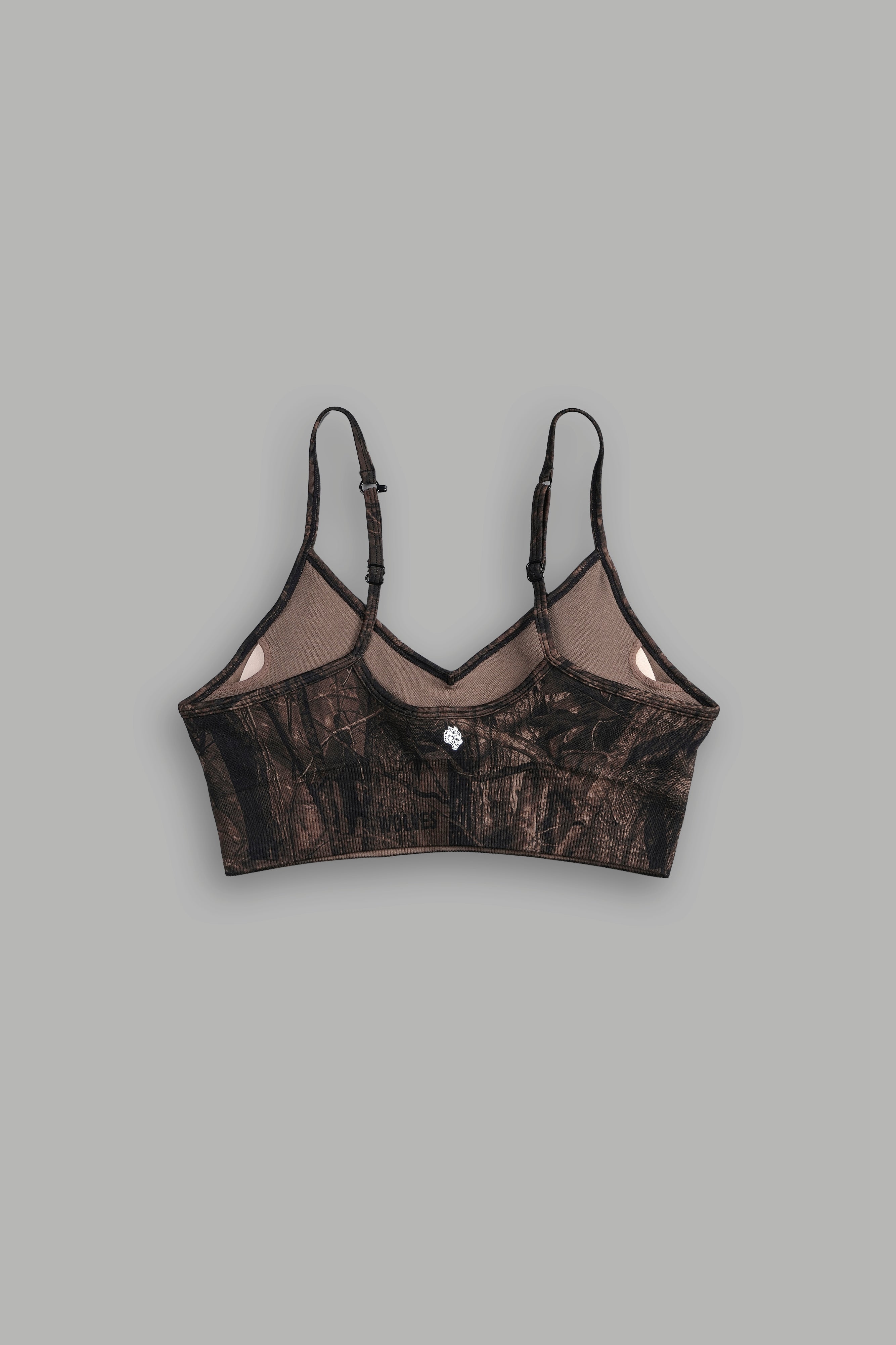 Hesh Forever "Everson Seamless" Sports Bra in Brown Driftwood Forest Camo — imagem 4