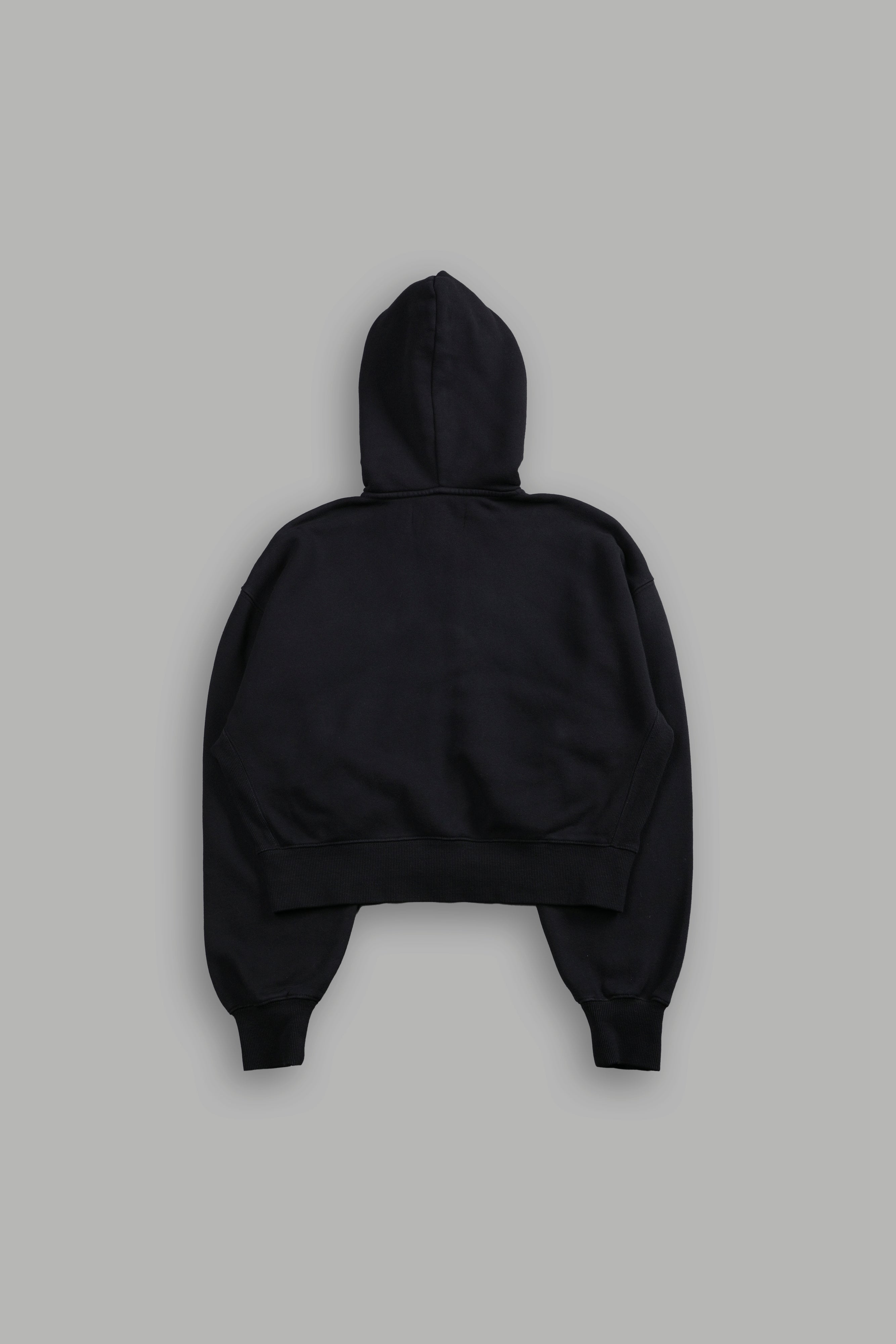 Darc Wandering "Sage" Cropped Zip Hoodie in Black — imagem 4