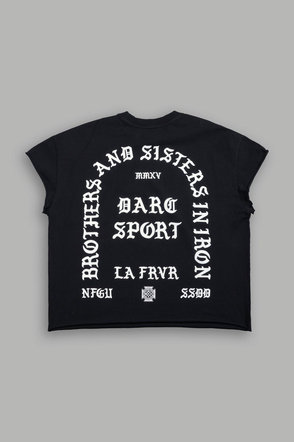 La Cherub Grunge Mid Length Raw Hem Cap Sleeve Tee in Black — imagem 1