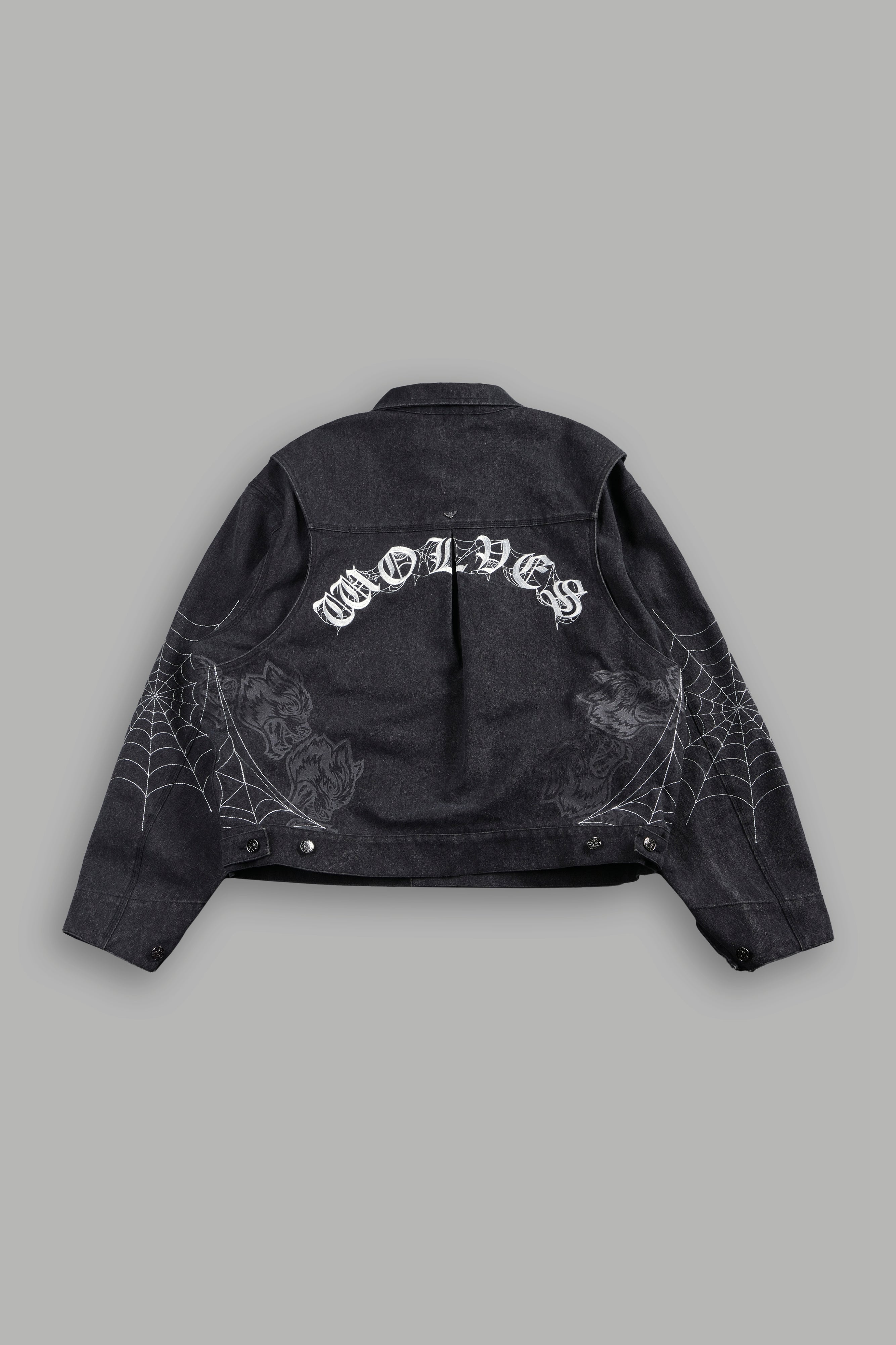Sashiko Wolves Lunnis Jacket in Black