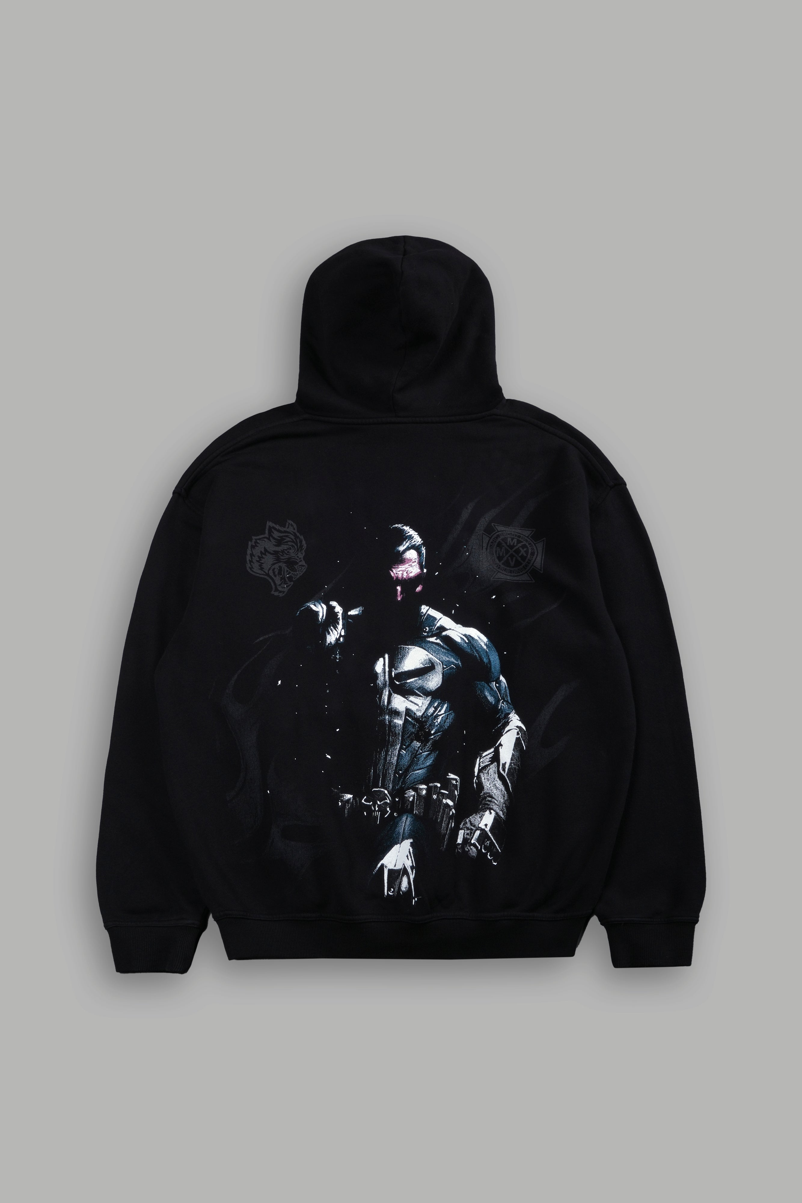 Punisher "Box Cut" Pierce Hoodie in Black