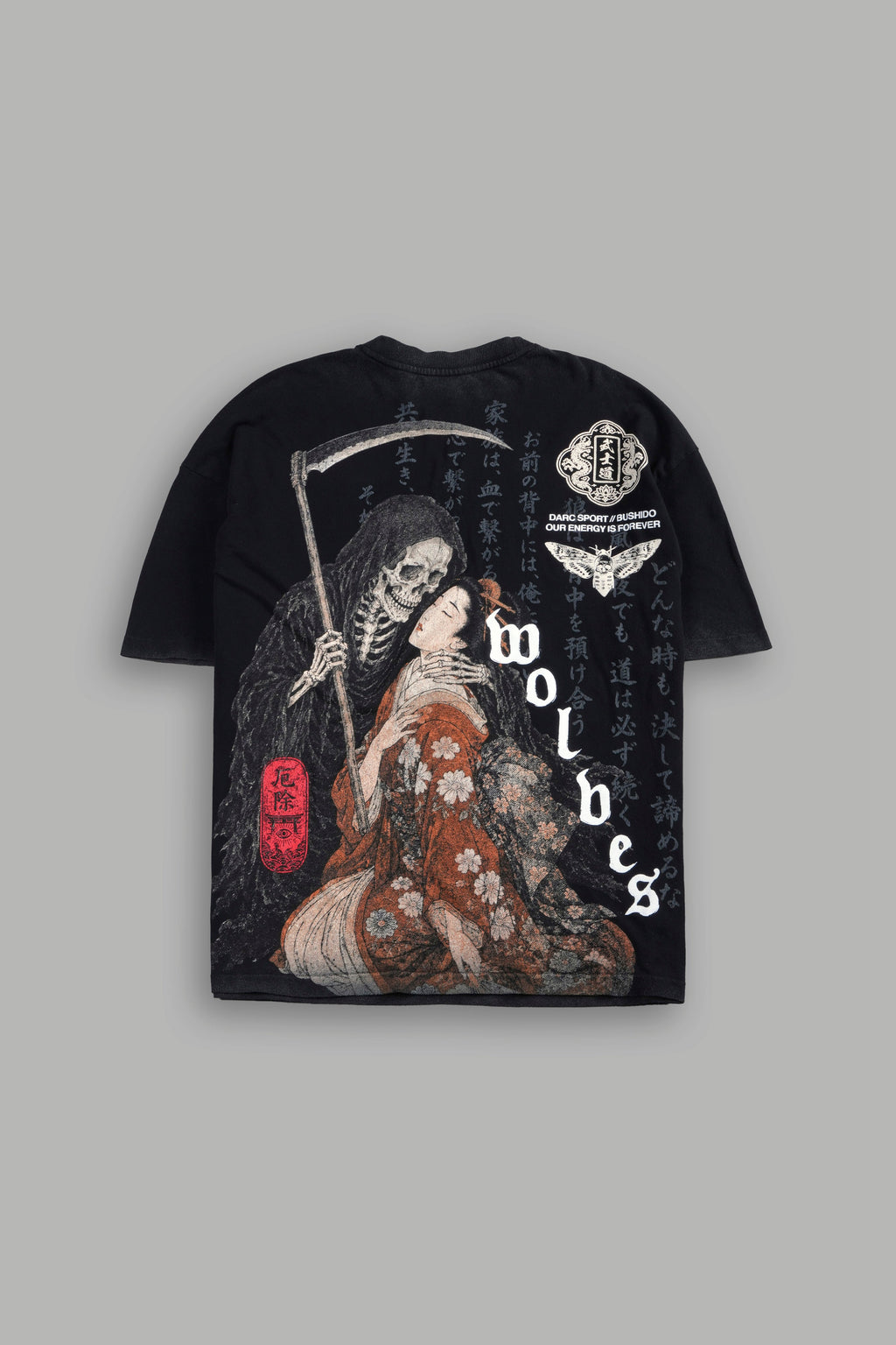 Shinigami'S Embrace Premium Oversized Tee in Black — imagem 1