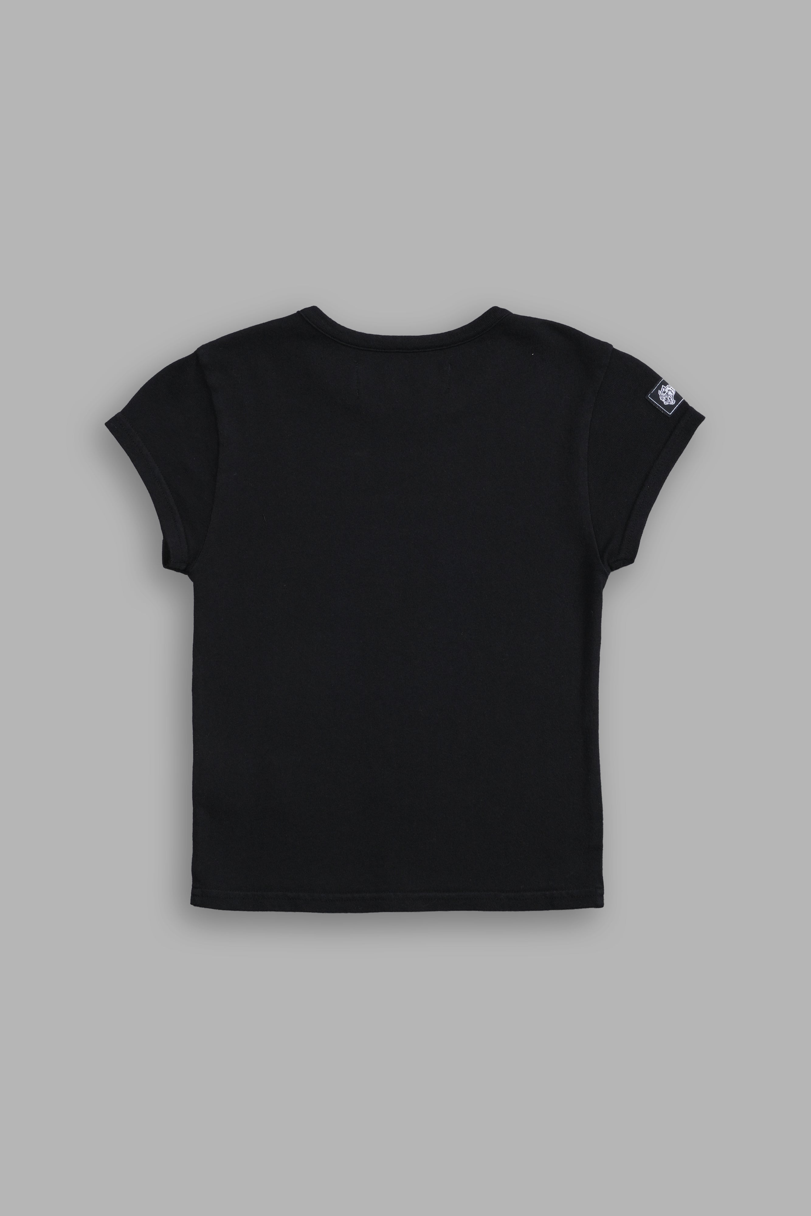 Bushido Wolf Baby Tee in Black — imagem 4