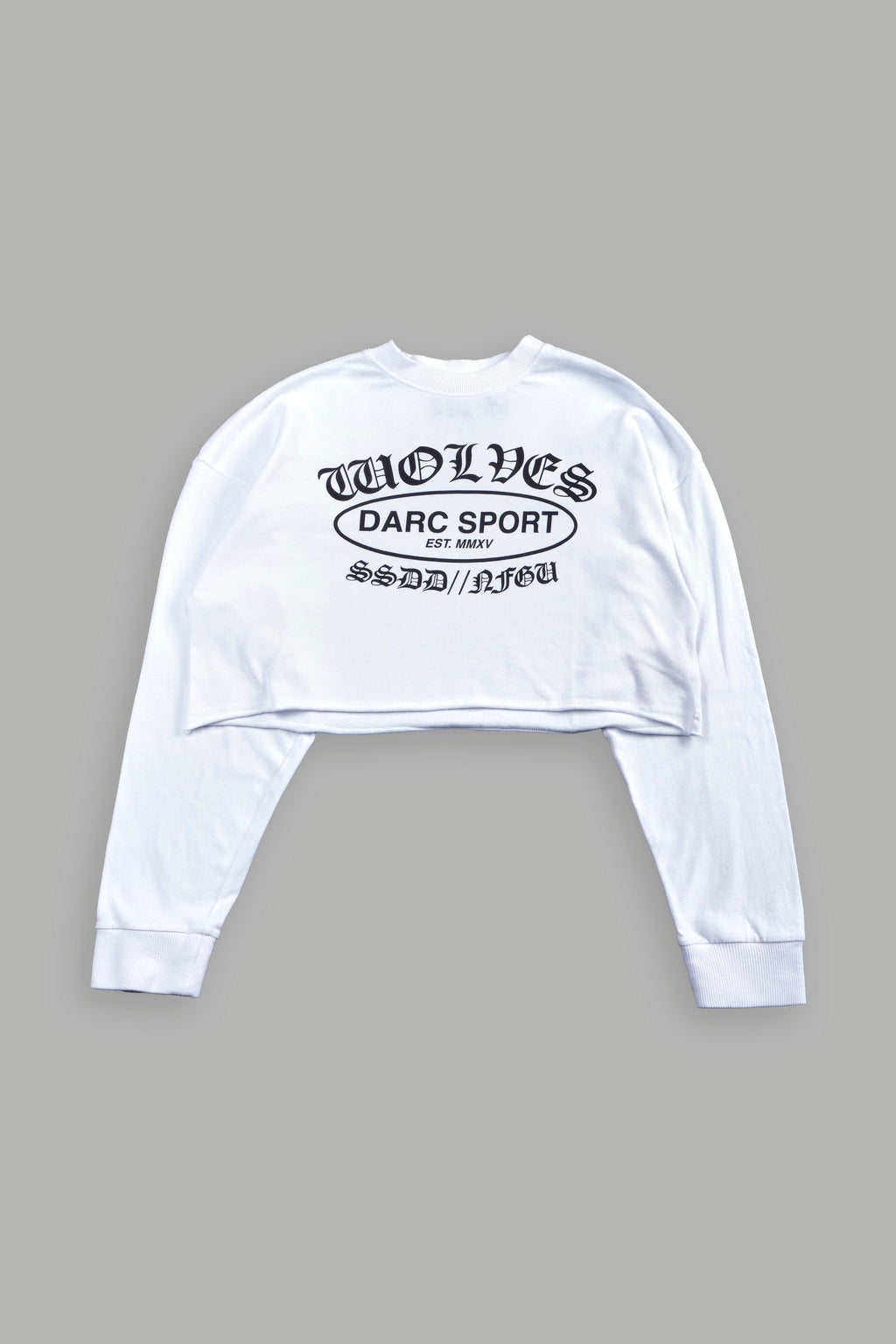 Darc Emblem Premium Oversized Cropped Ls Tee In White - imagem 9