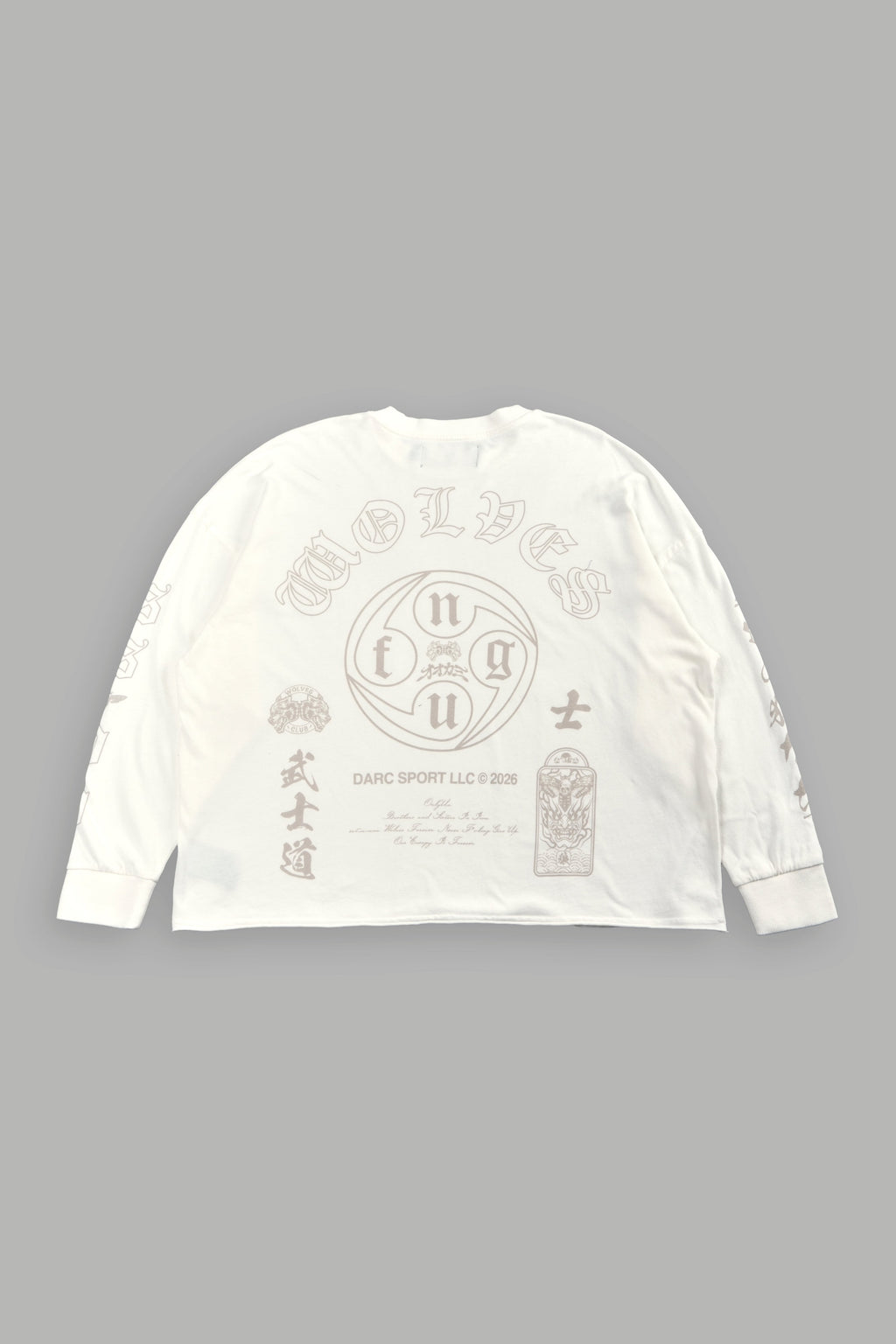 Kazoku Okami Premium Box Cut Ls Tee in Cream — imagem 1