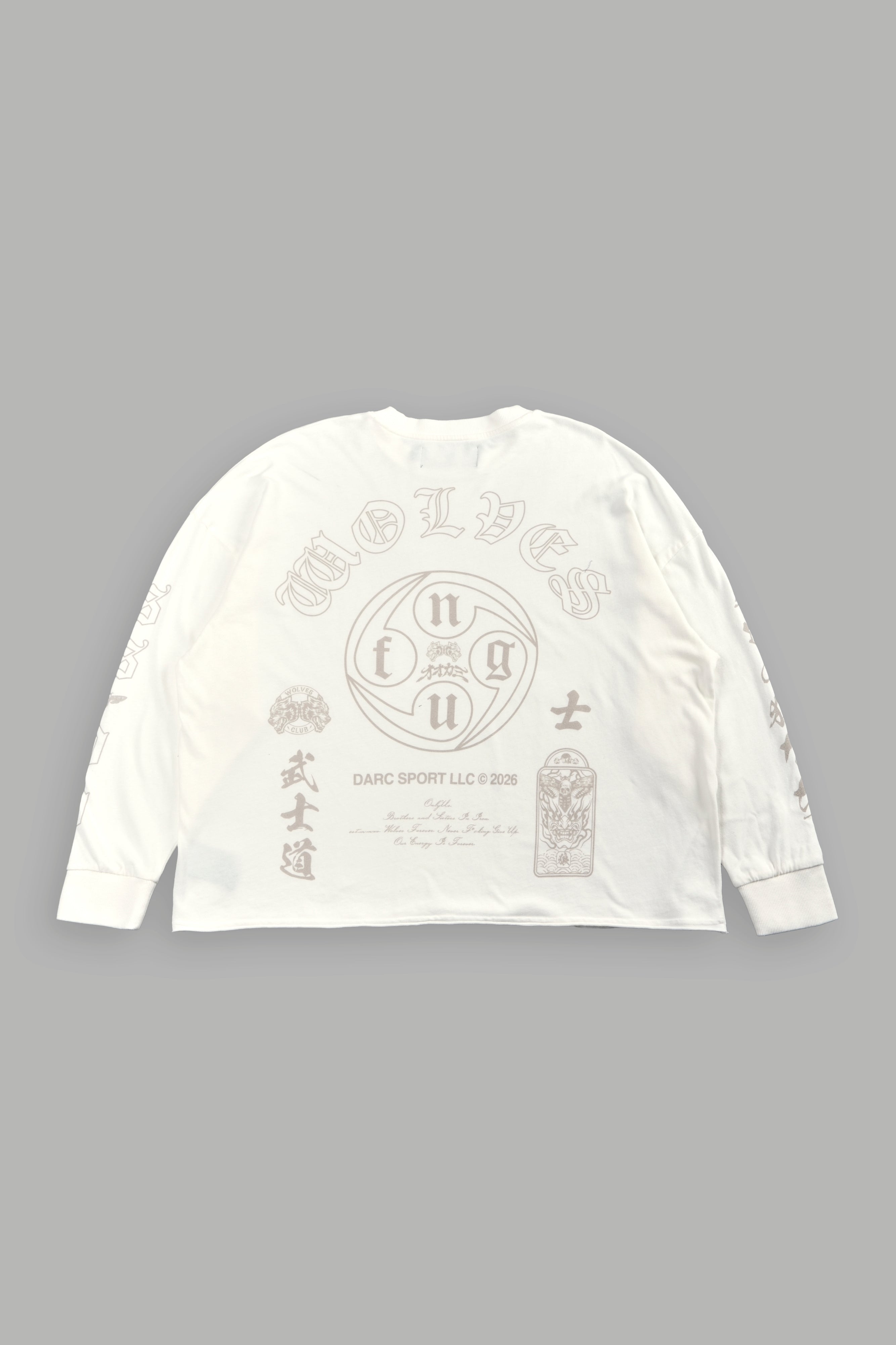 Kazoku Okami Premium Box Cut Ls Tee in Cream — imagem 1