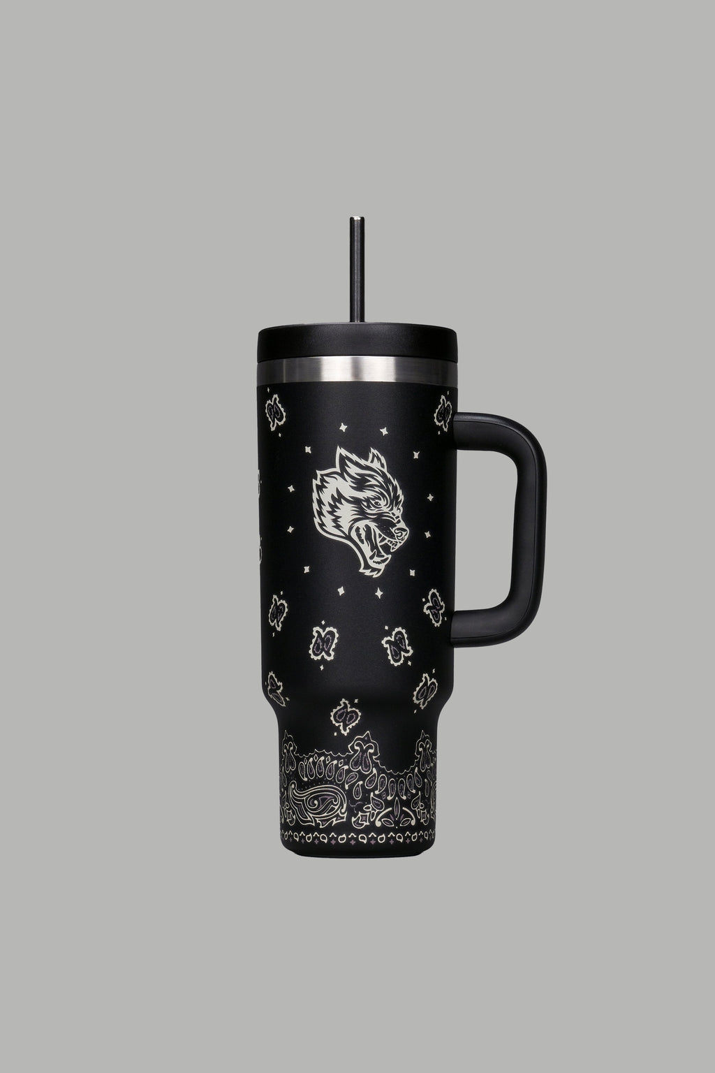 Western Wolf Travel Tumbler in Black — imagem 3