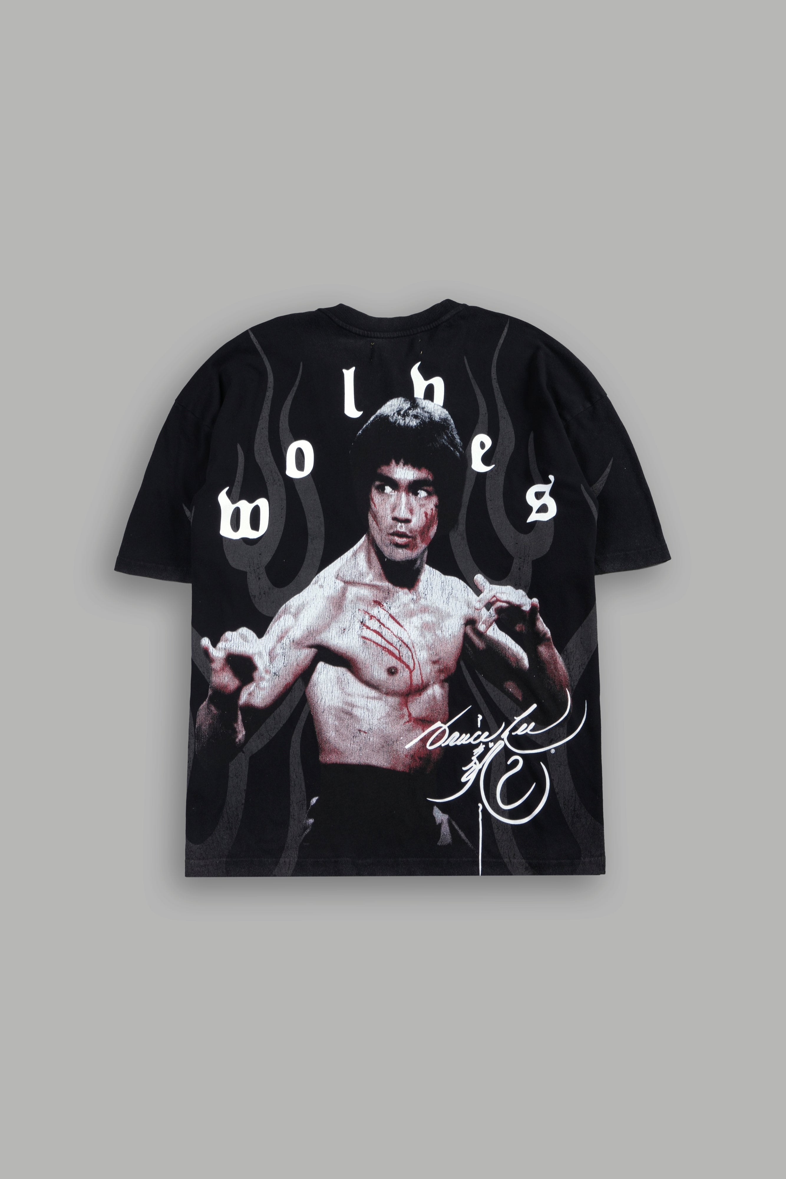 Bruce Lee Flame Premium Oversized Tee in Black — imagem 1