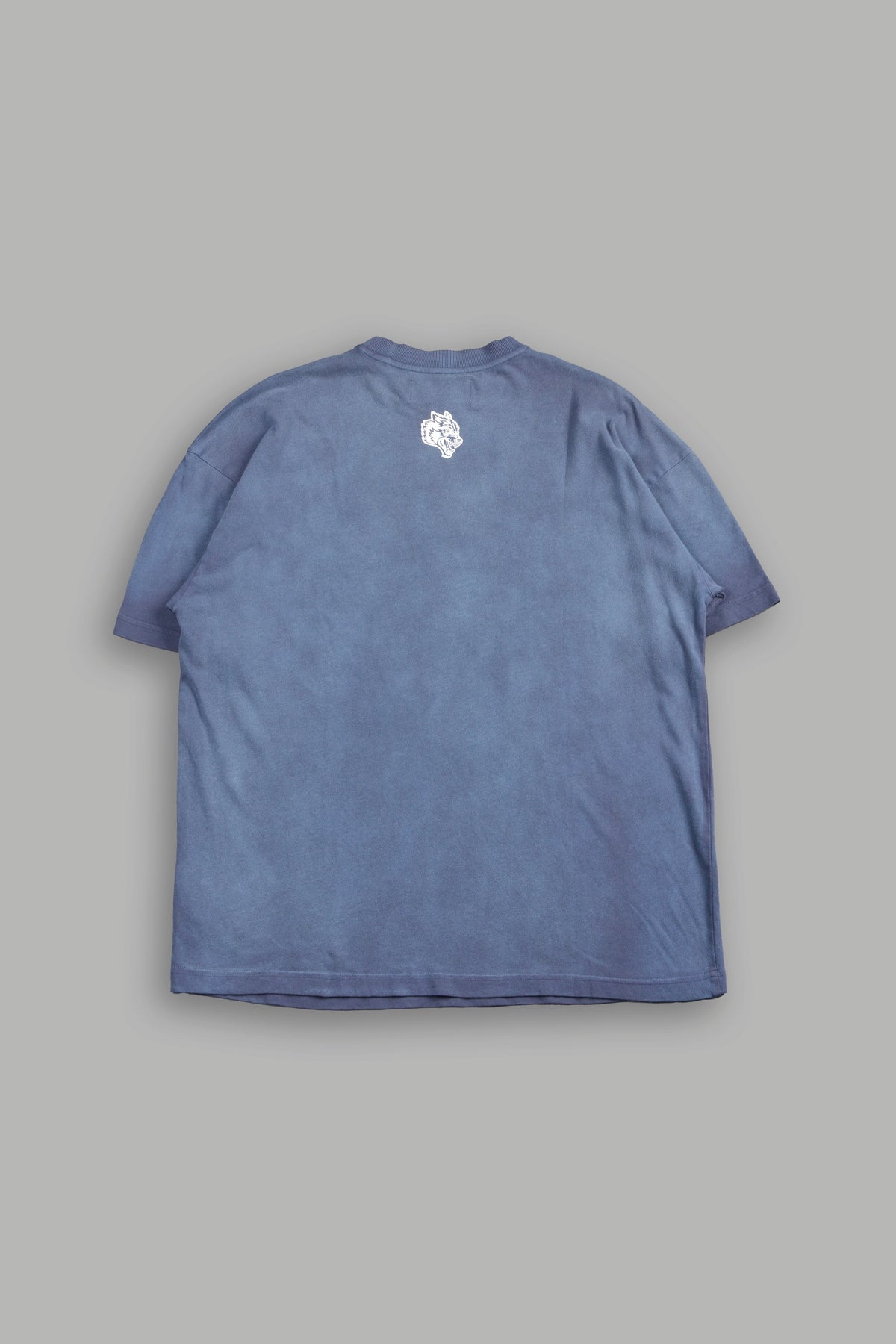 Studded Mantra Premium Oversized Tee In Storm Blue Super Sun Fade