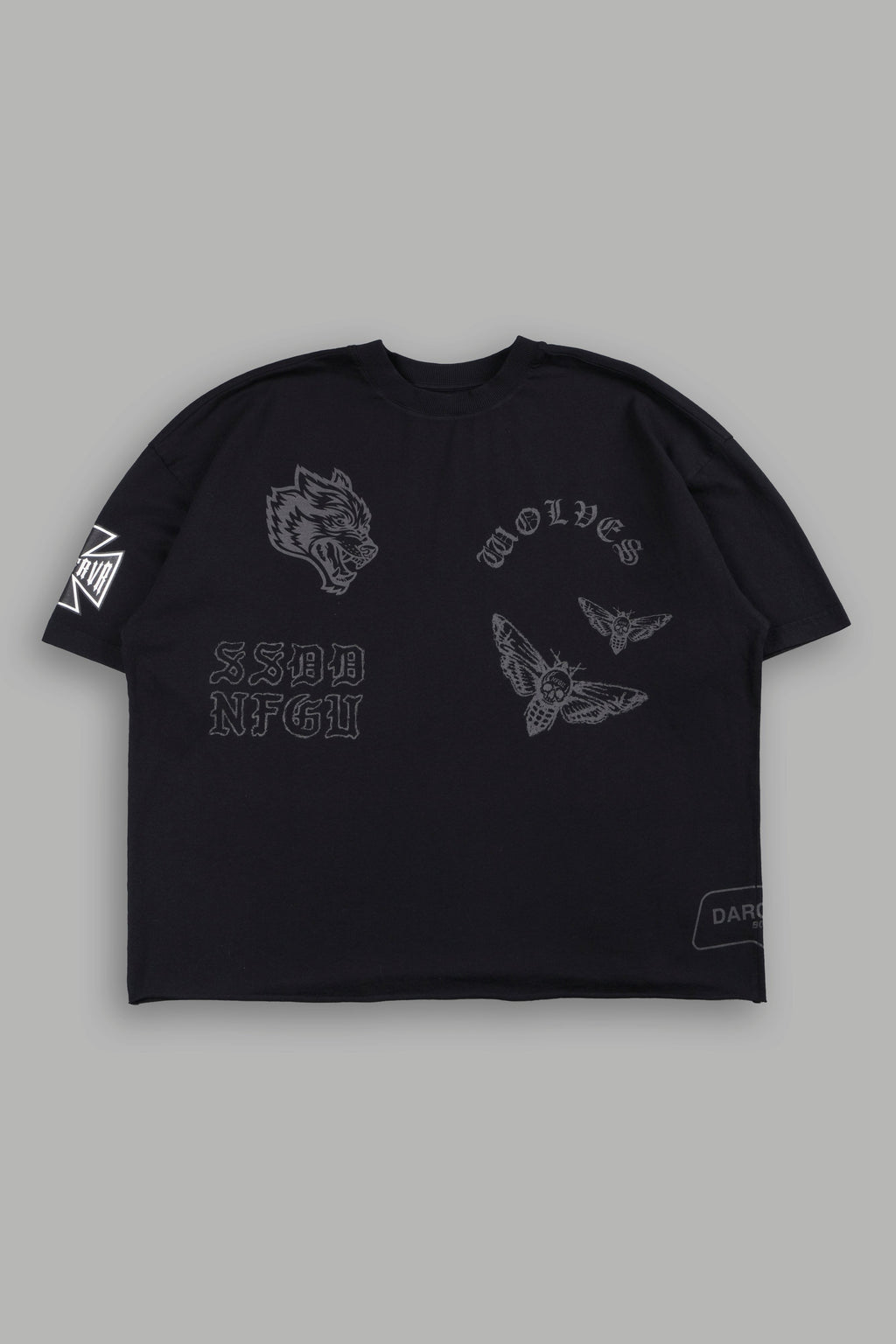 Flash Core Grunge Mid Length Raw Hem Tee In Black - imagem 1