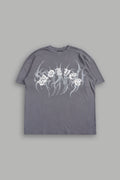 Studded Mantra Premium Oversized Tee In Slate Gray