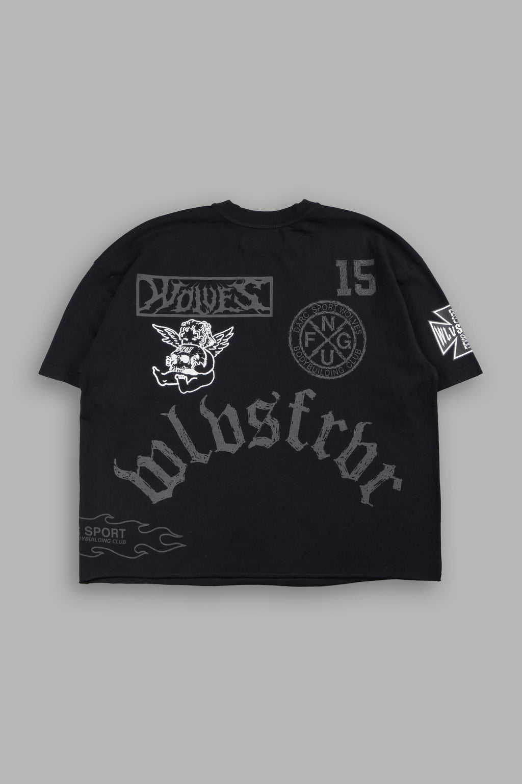 Flash Core Grunge Mid Length Raw Hem Tee In Black - imagem 3