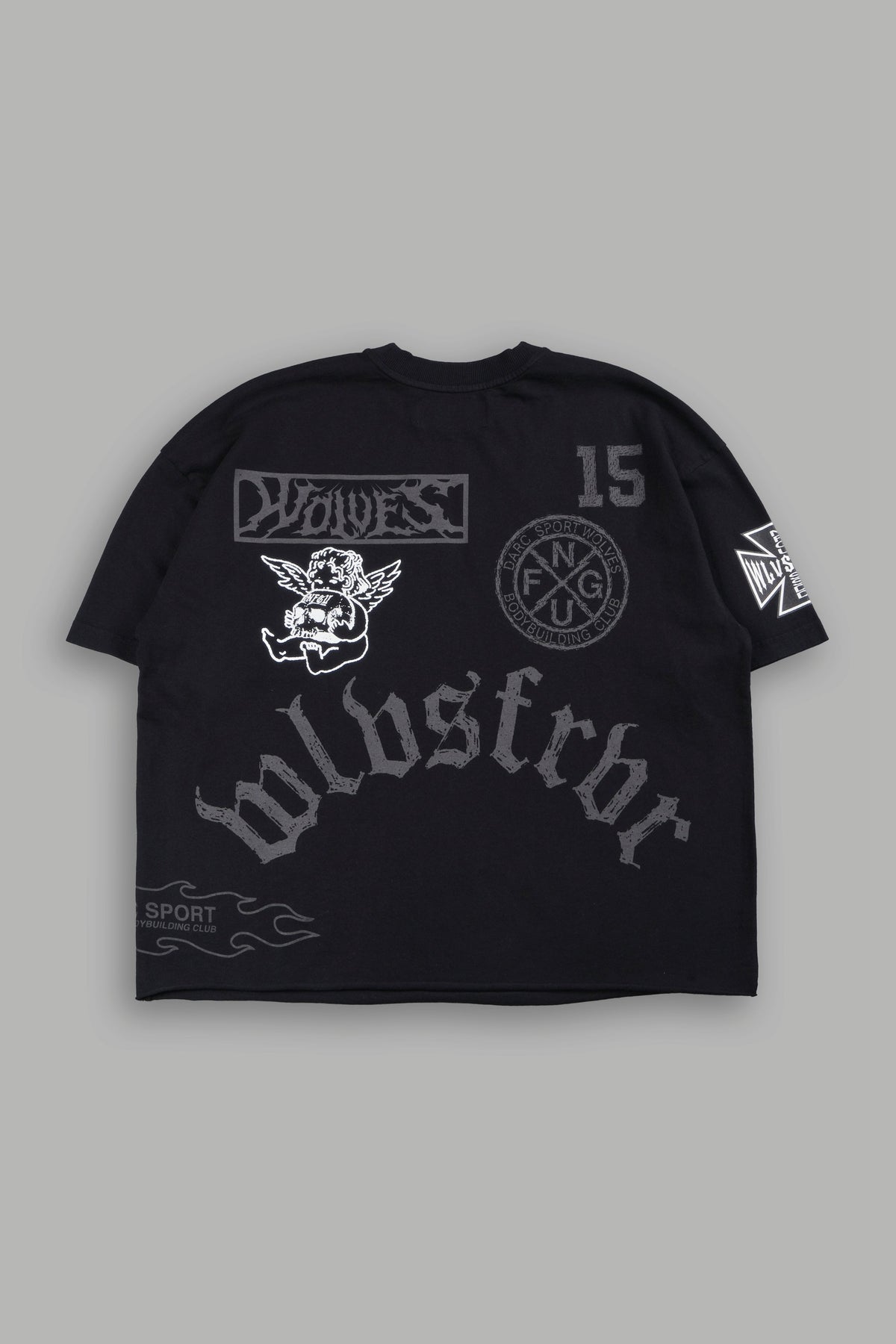 Flash Core Grunge Mid Length Raw Hem Tee In Black - imagem 3