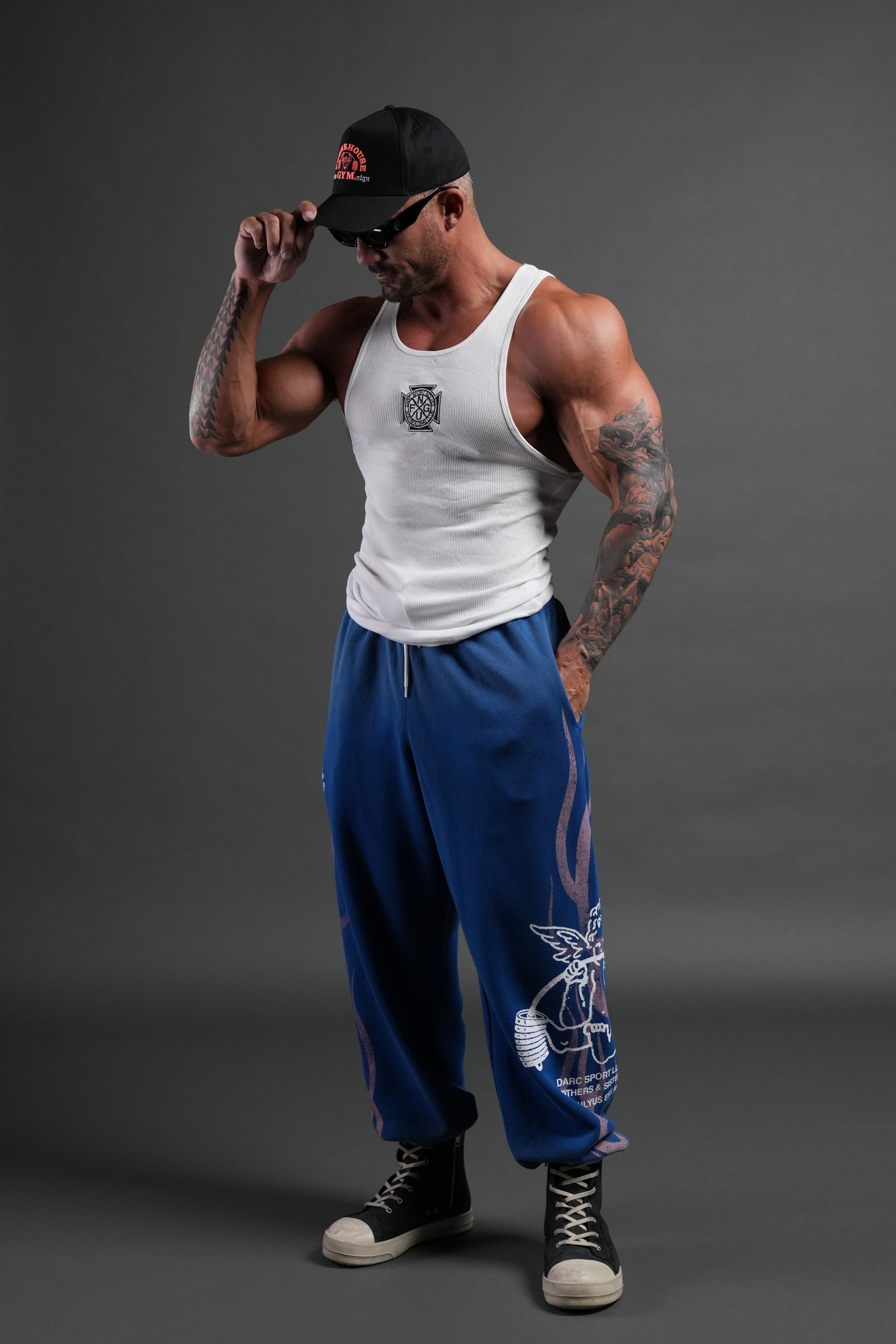 Powerhouse of the Cherub Unisex Lightweight Lounger Sweat Pants in Darc Cobalt Drift Wash — imagem 6