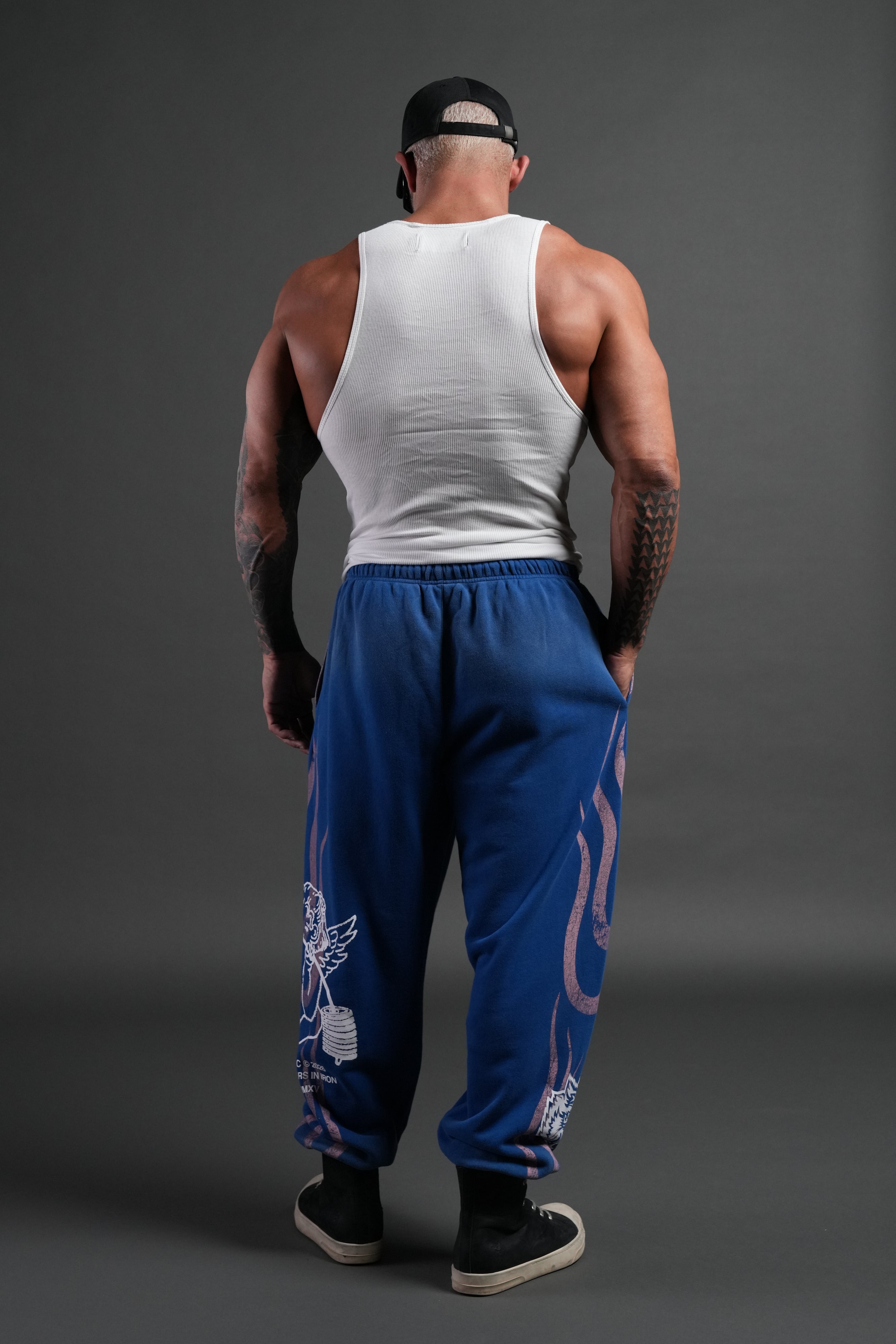 Powerhouse of the Cherub Unisex Lightweight Lounger Sweat Pants in Darc Cobalt Drift Wash — imagem 7