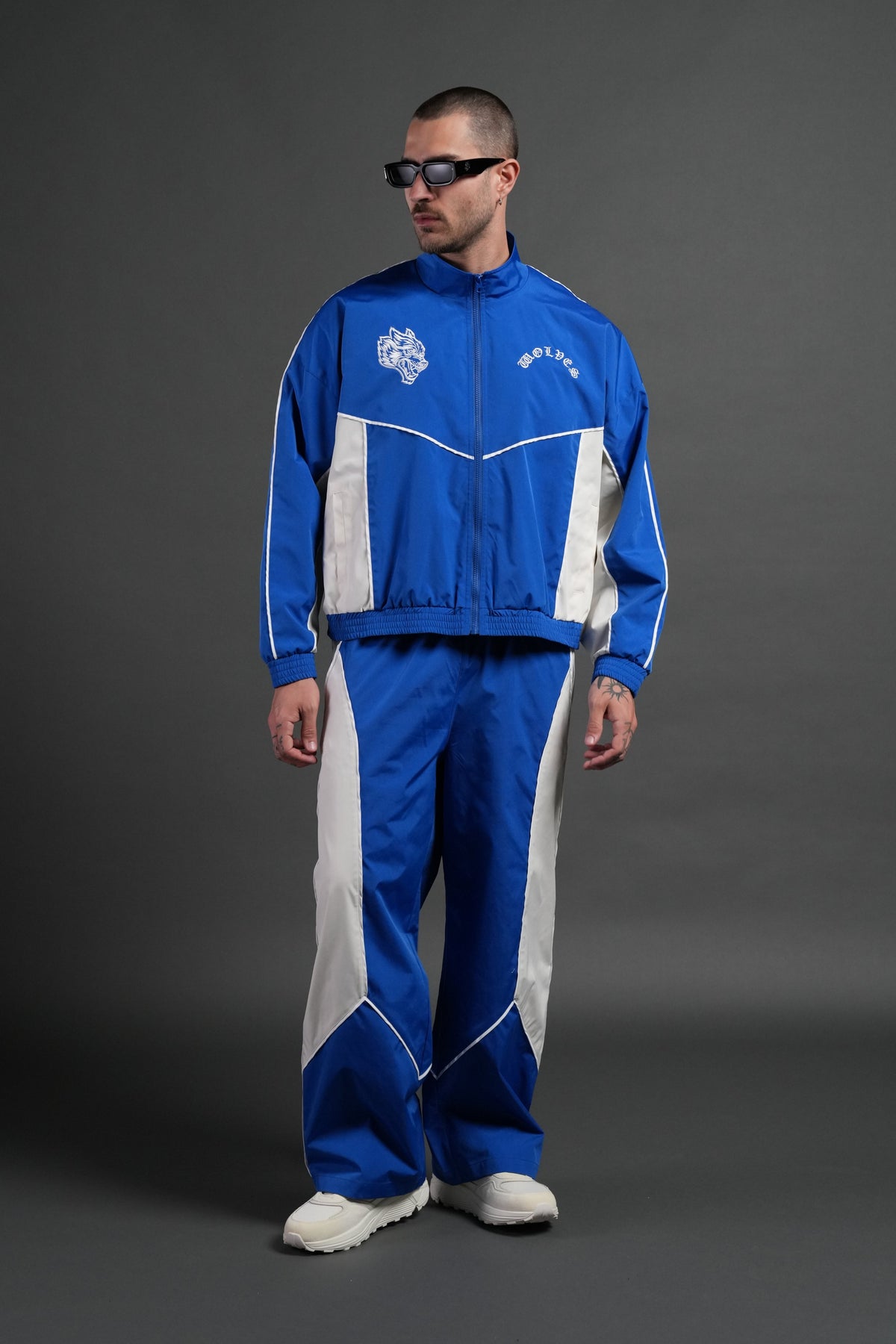 Wolf Chopper Quinn Track Jacket in Darc Cobalt/Cream - imagem 5
