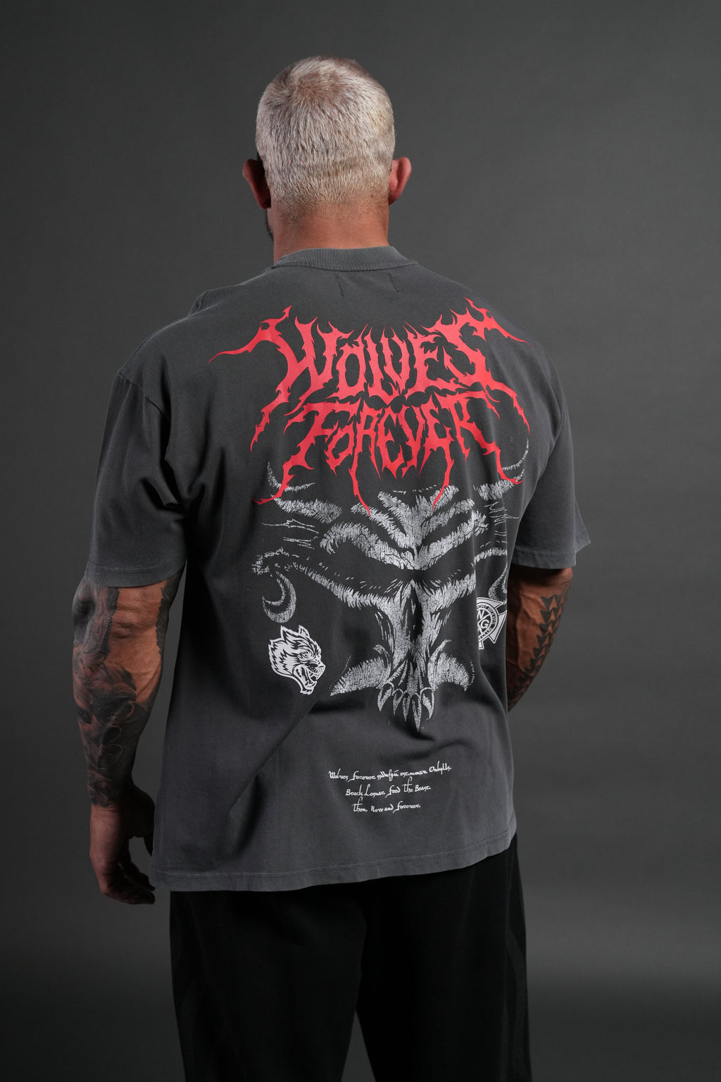 Feed the Beast Premium Oversized Tee in Wolf Gray — imagem 4
