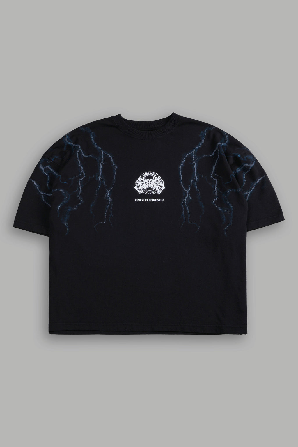 Lightning Strike Grunge "Box Cut" Tee in Black — imagem 3