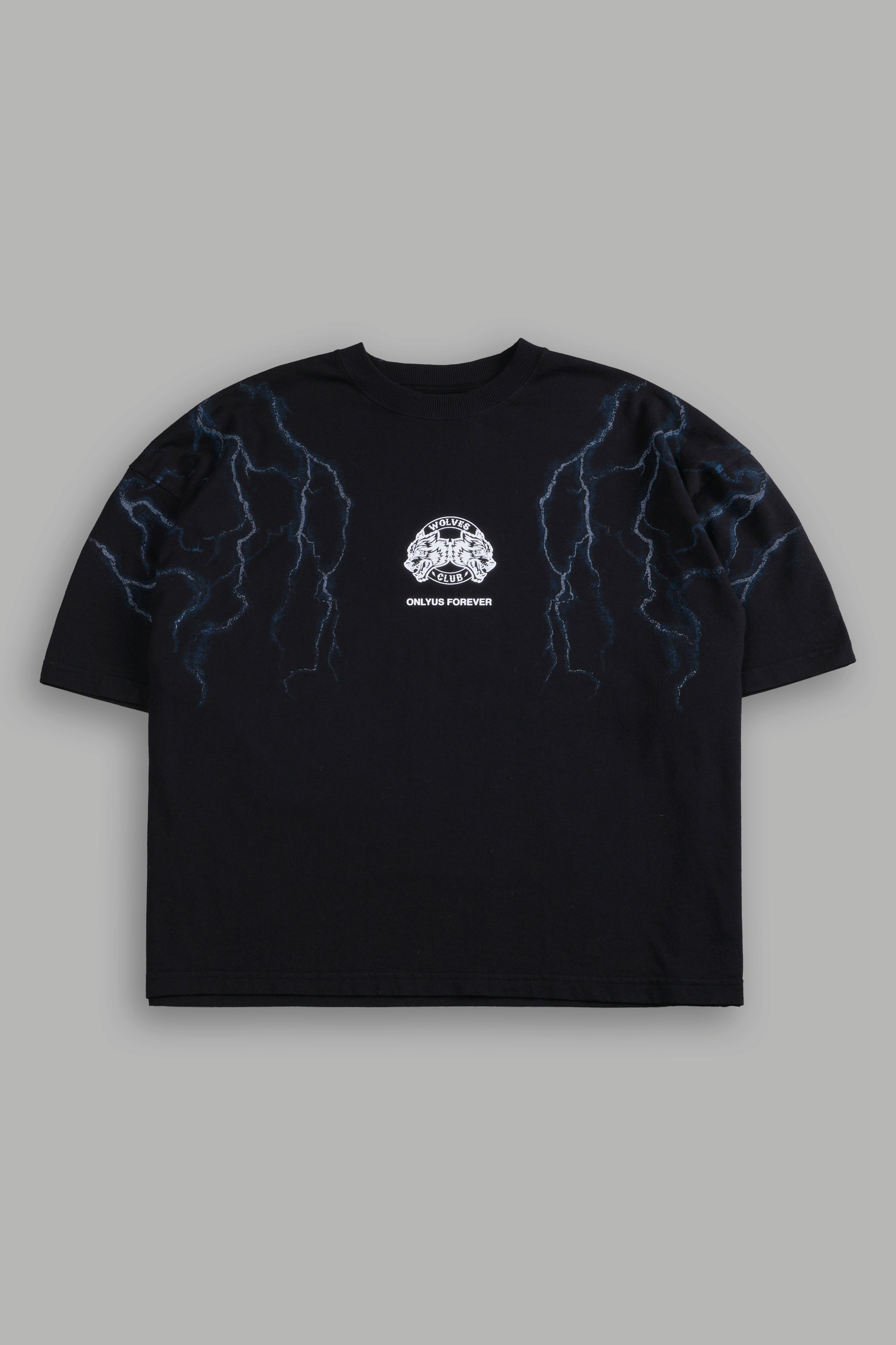 Lightning Strike Grunge "Box Cut" Tee in Black — imagem 3