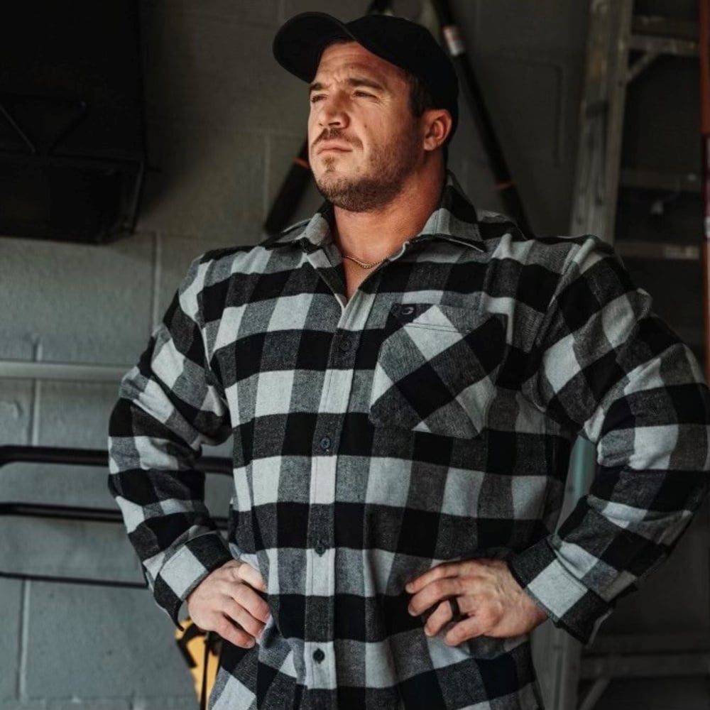 Heavy flannel shirt - Grey/Black - imagem 1