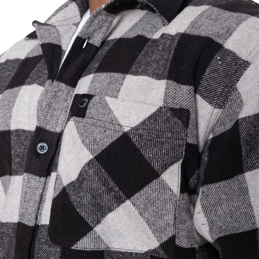 Heavy flannel shirt - Grey/Black - imagem 7