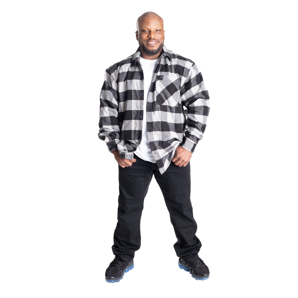 Heavy flannel shirt - Grey/Black - imagem 9