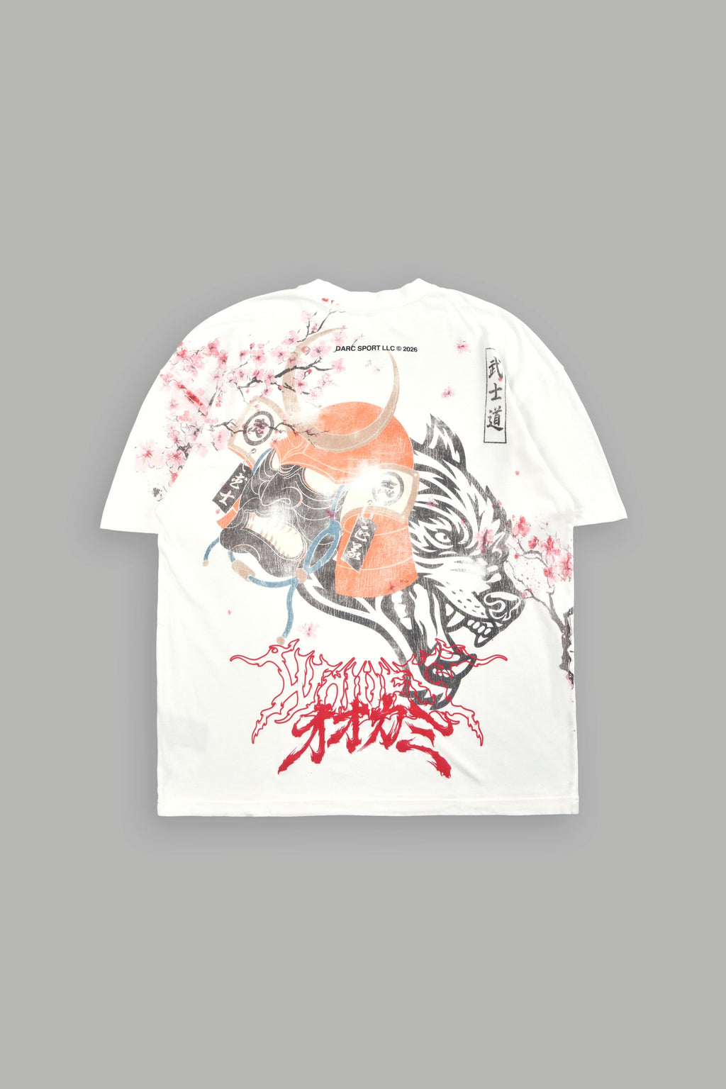 Samurai And The Wolf Premium Oversized Tee in Cream — imagem 1