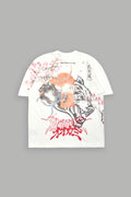 Samurai And The Wolf Premium Oversized Tee in Cream — imagem 1