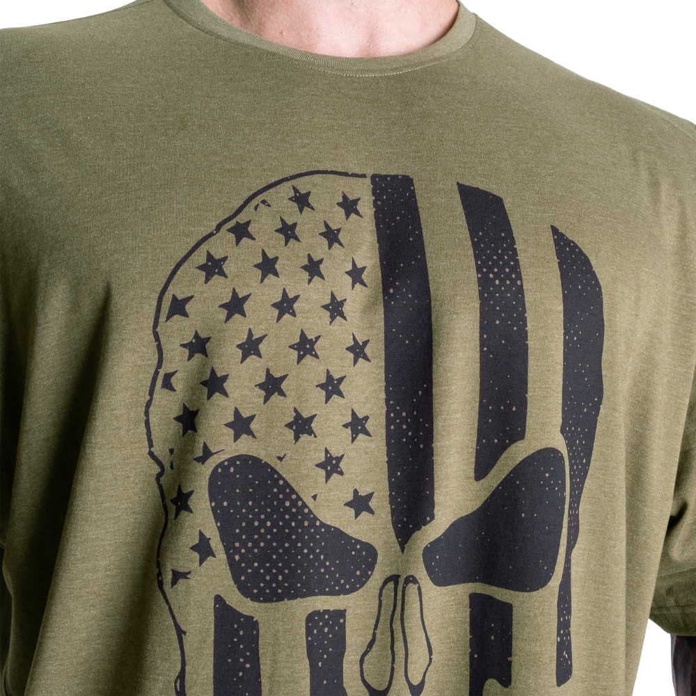 Skull Division Iron Tee - Army Green Melange - imagem 4