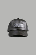 Midnight Wolves Faux Leather Dad Hat in Black — imagem 1