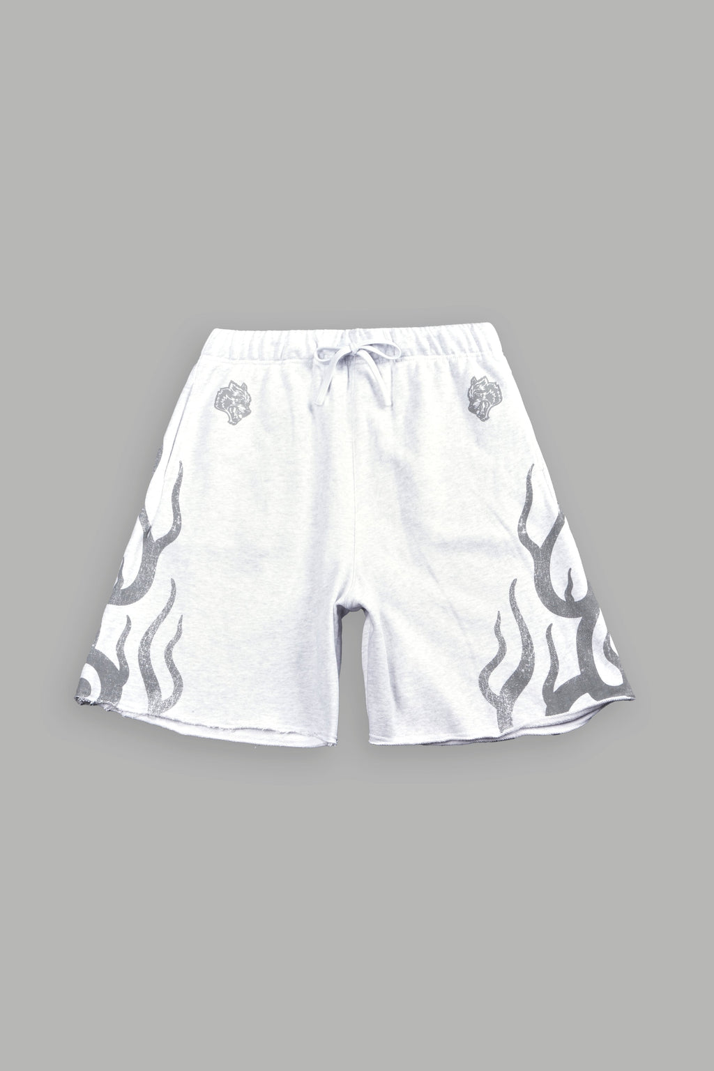 Fight Or Flight Grunge Oversized Raw Hem Post Lounge Sweat Shorts in Super Light Athletic Gray — imagem 1